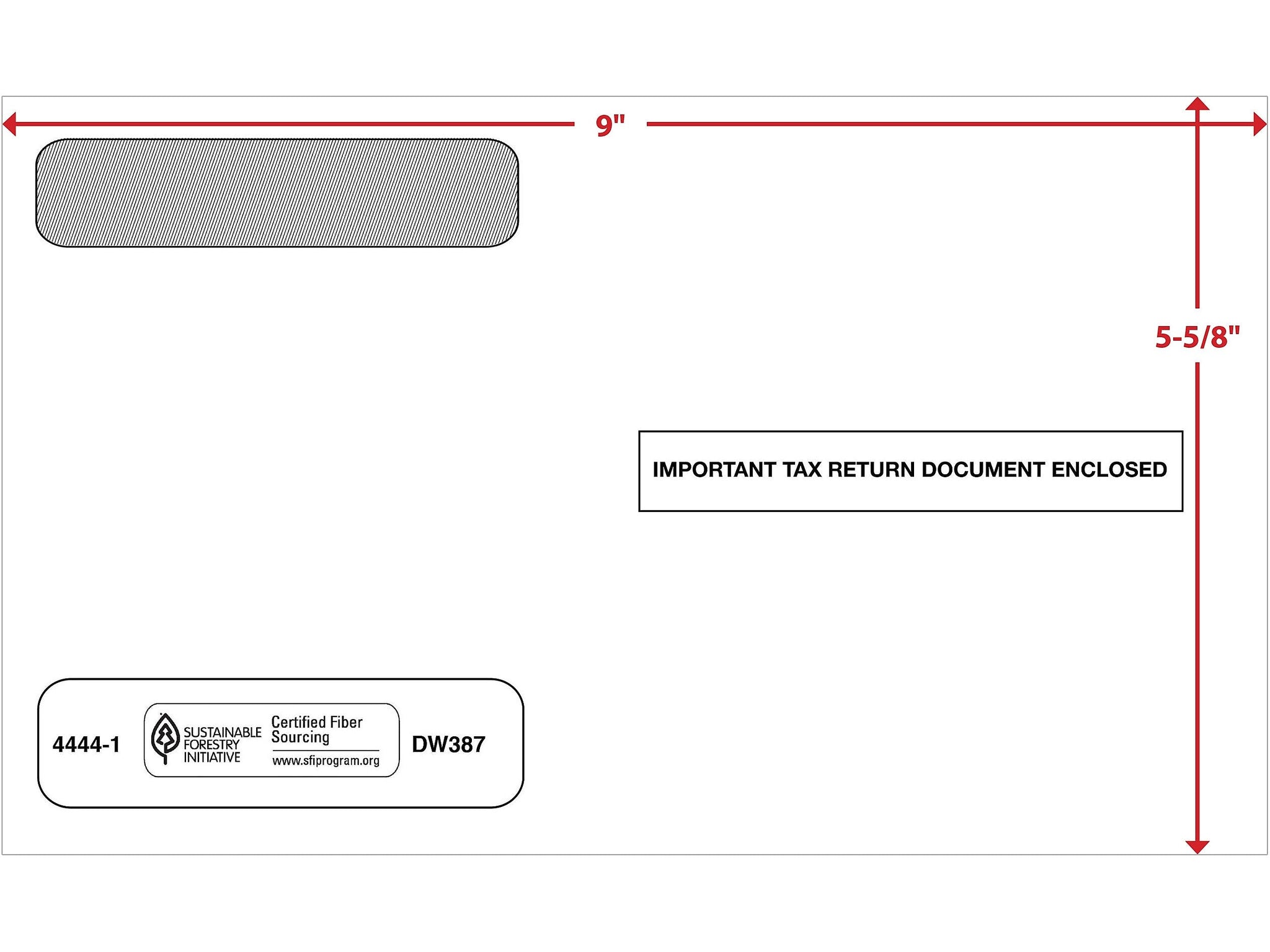 ComplyRight Moistenable Glue Security Tinted Double-Window Tax Envelopes, 5 5/8