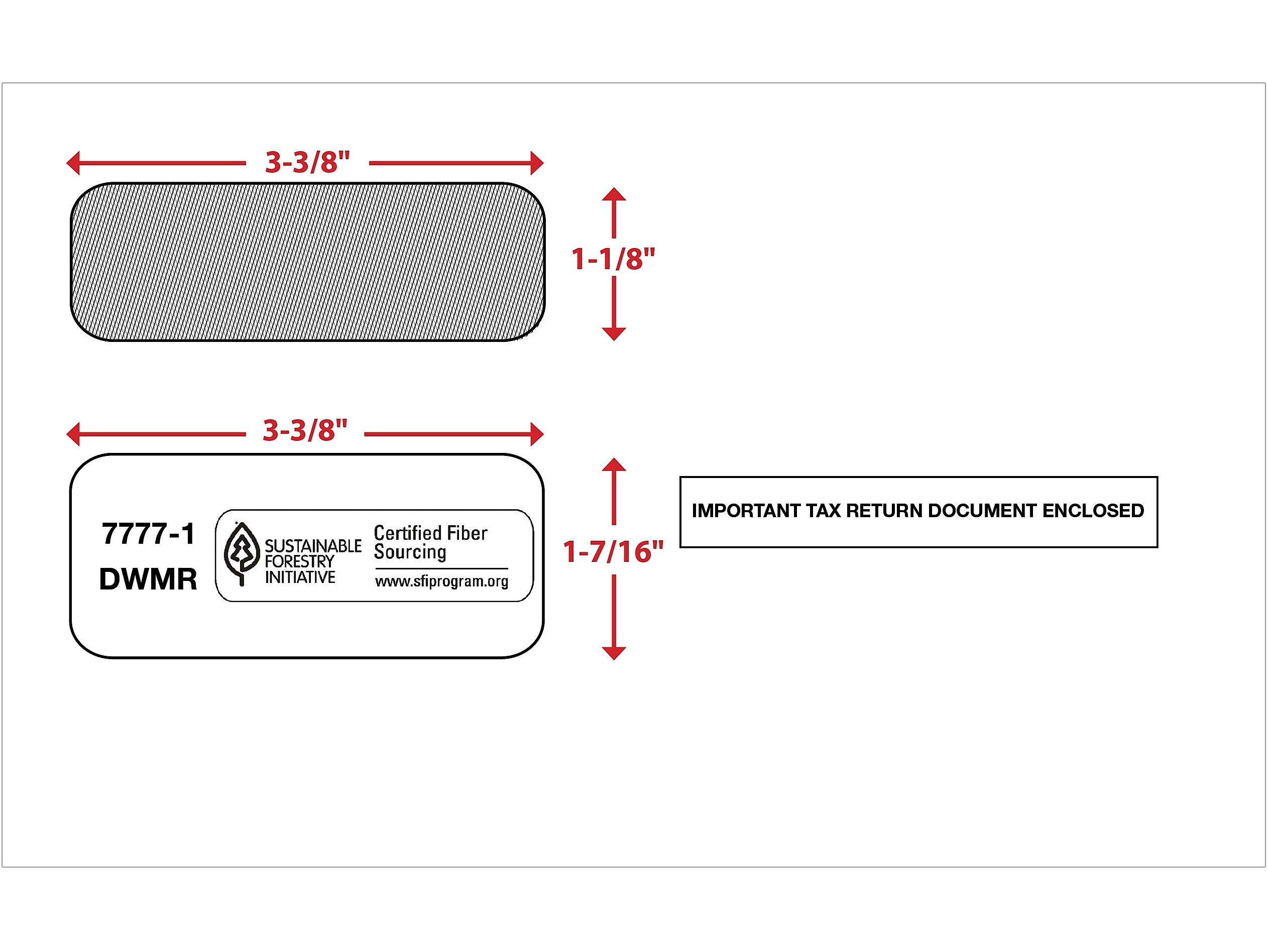 ComplyRight Moistenable Glue Security Tinted Double-Window Tax Envelopes, 5 5/8