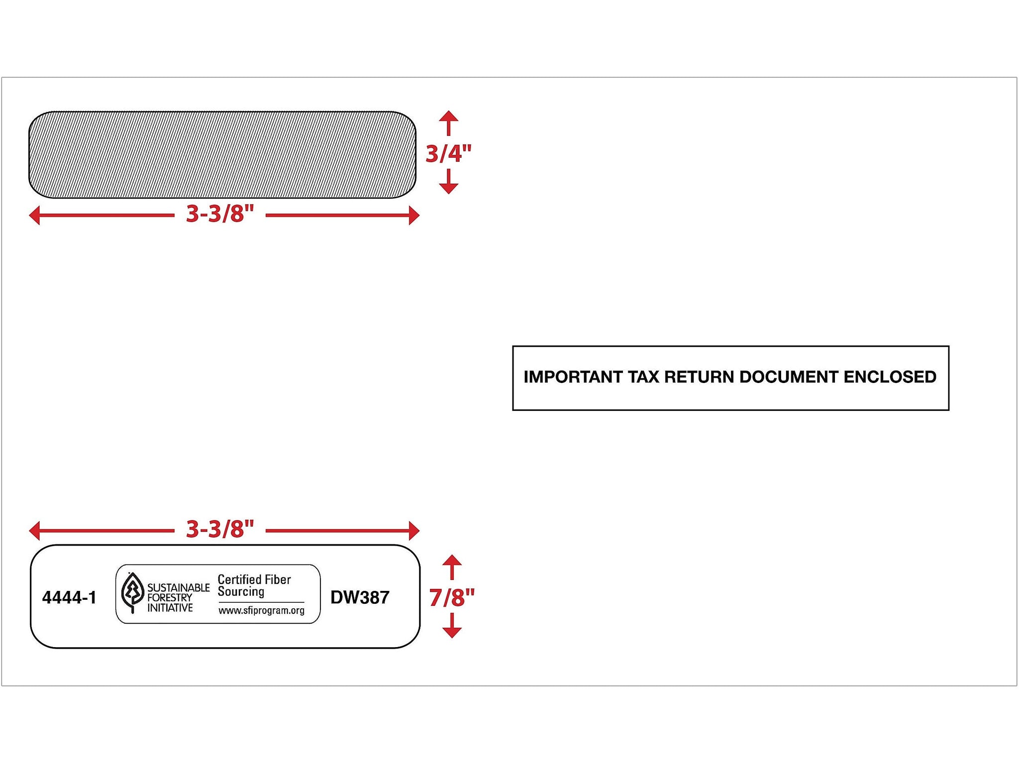 ComplyRight Moistenable Glue Security Tinted Double-Window Tax Envelopes, 5 5/8