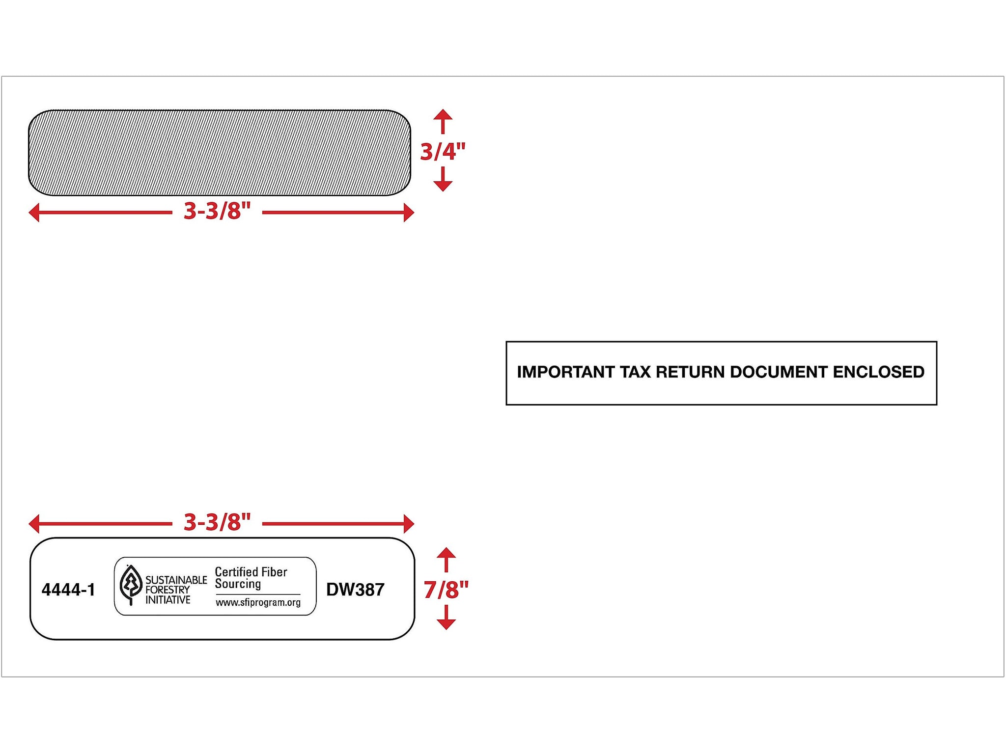 ComplyRight Moistenable Glue Security Tinted Double-Window Tax Envelopes, 5 5/8