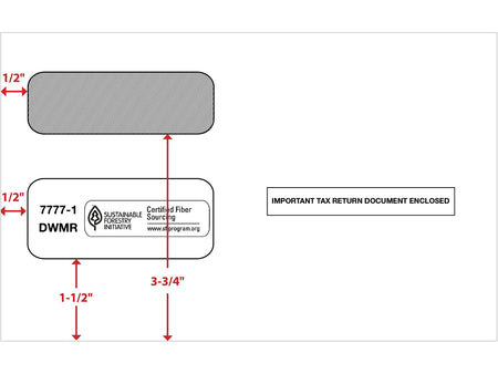 ComplyRight Moistenable Glue Security Tinted Double-Window Tax Envelopes, 5 5/8" x 9", 50/Pack