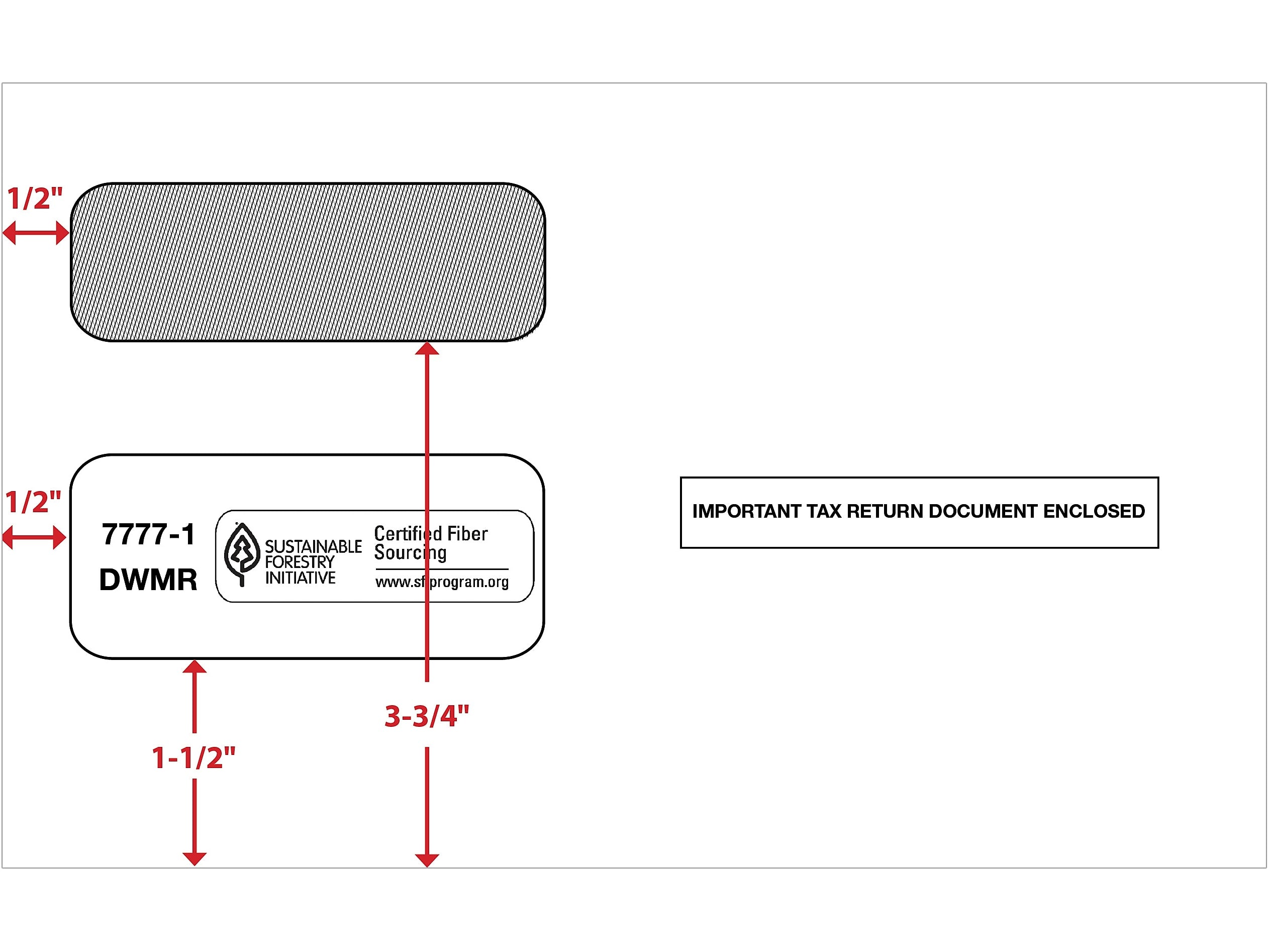 ComplyRight Moistenable Glue Security Tinted Double-Window Tax Envelopes, 5 5/8" x 9", 50/Pack