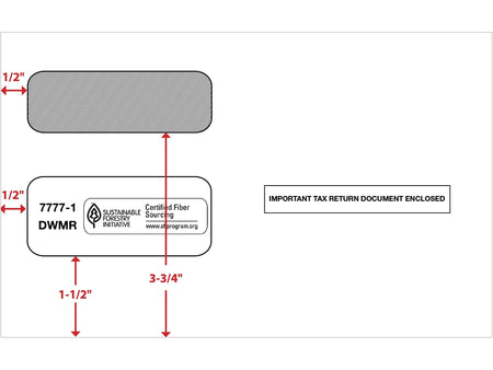 ComplyRight Moistenable Glue Security Tinted Double-Window Tax Envelopes, 5 5/8" x 9", 50/Pack