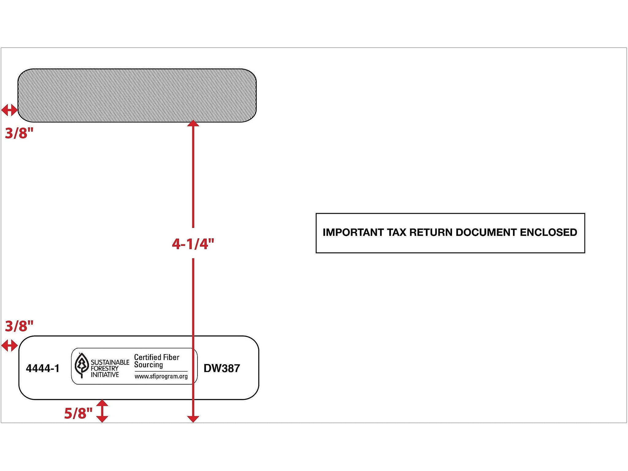 ComplyRight Moistenable Glue Security Tinted Double-Window Tax Envelopes, 5 5/8