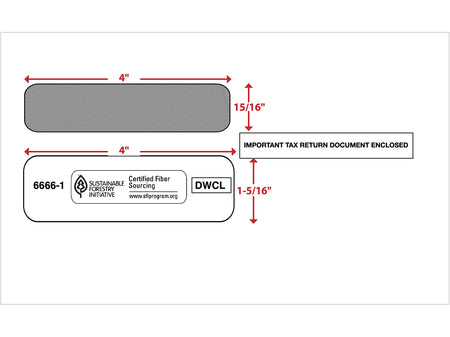 ComplyRight Moistenable Glue Security Tinted Double-Window Tax Envelopes, 5 5/8" x 9.25", 50/Pack