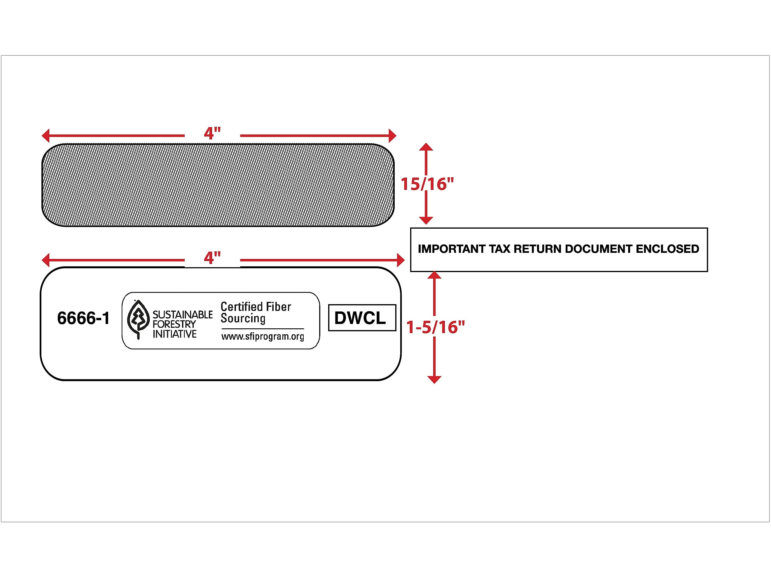 ComplyRight Moistenable Glue Security Tinted Double-Window Tax Envelopes, 5 5/8