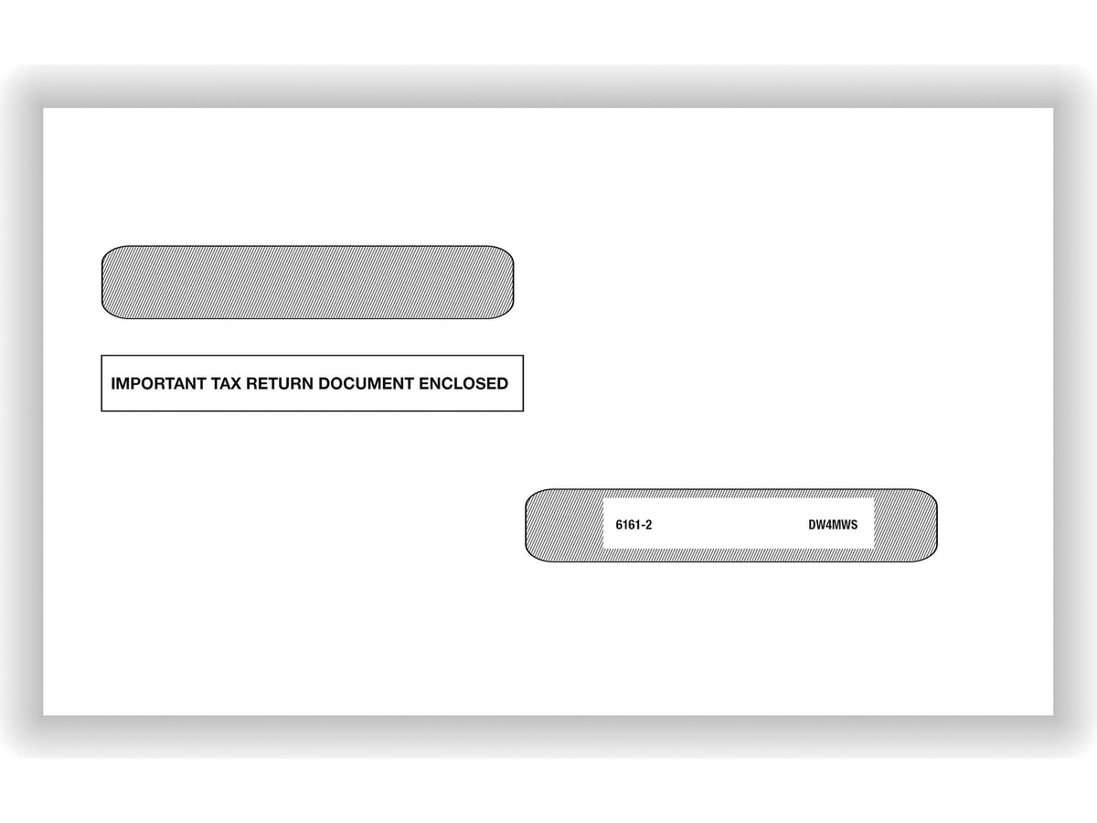 ComplyRight Self Seal 1099-R Tax Double-Window Envelope, 5.63" x 9", White, 100/Pack