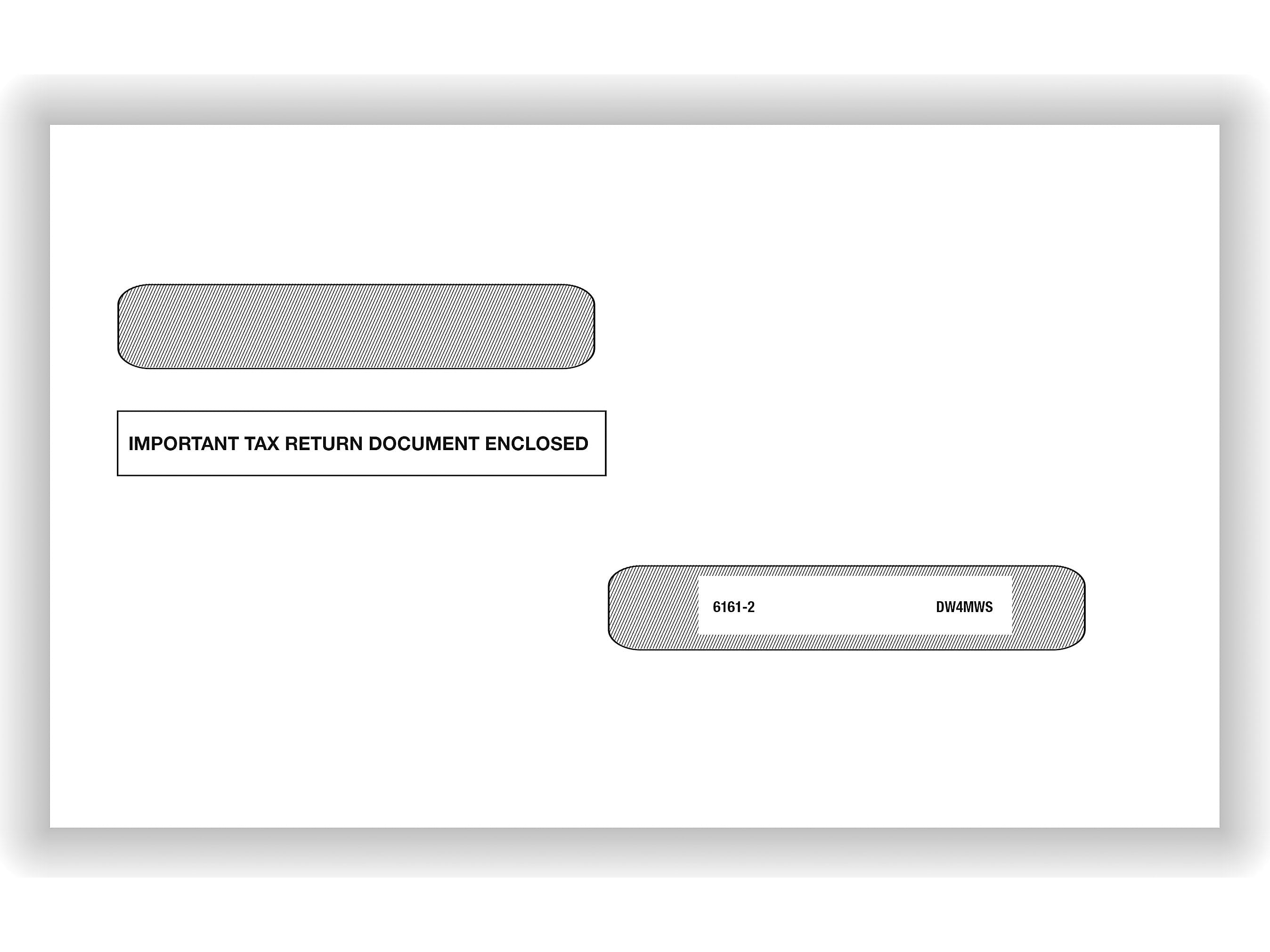 ComplyRight Self Seal 1099-R Tax Double-Window Envelope, 5.63" x 9", White, 100/Pack