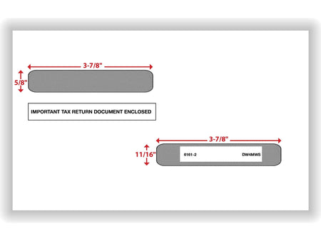 ComplyRight Self Seal 1099-R Tax Double-Window Envelope, 5.63" x 9", White, 100/Pack