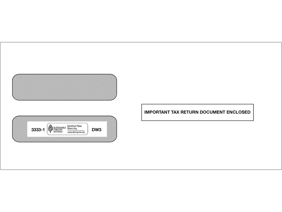 ComplyRight Self Seal Security Tinted Double-Window Tax Envelopes, 3 7/8" x 8.5", 50/Pack