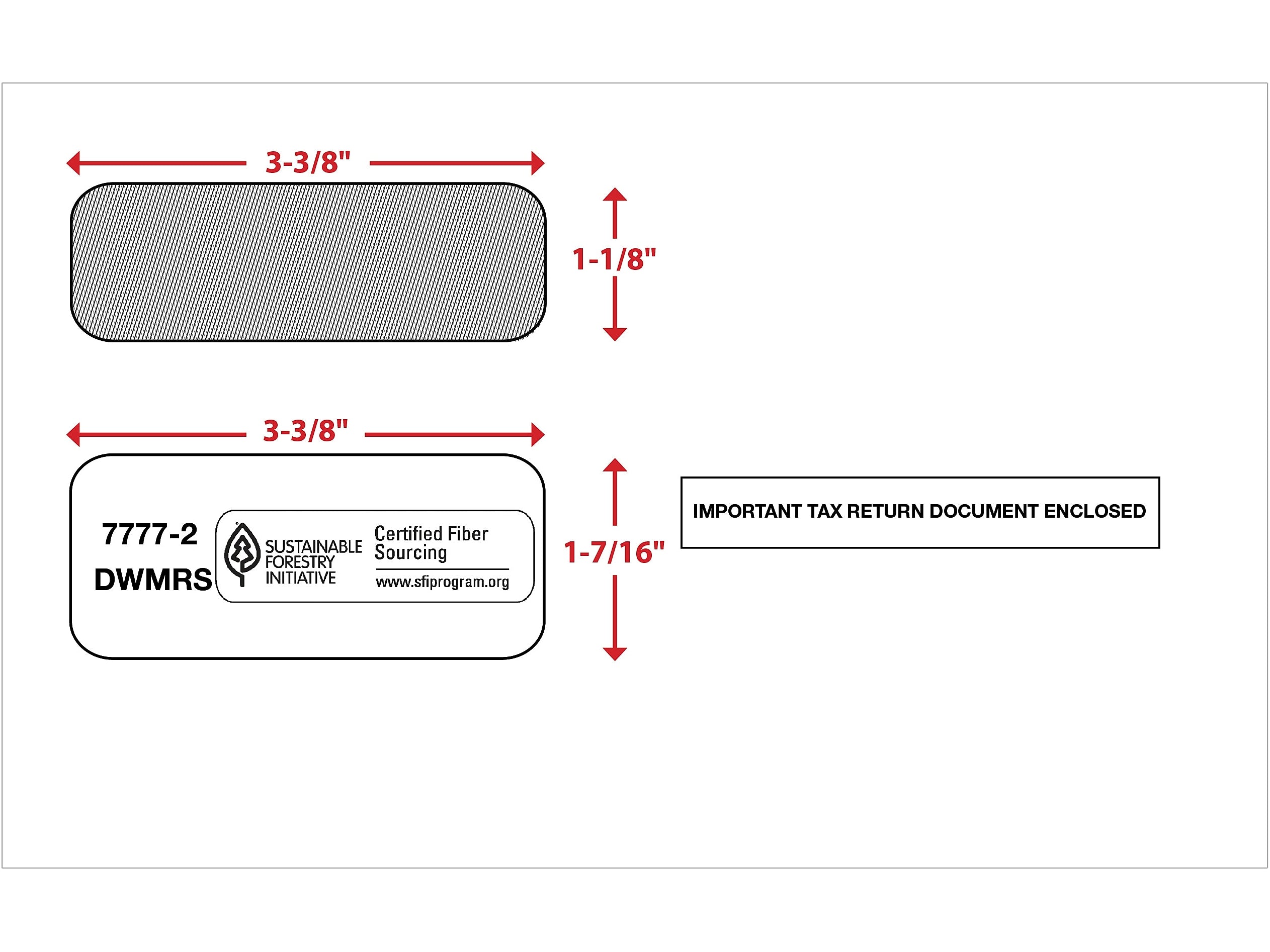 ComplyRight Self Seal Security Tinted Double-Window Tax Envelopes, 5 5/8