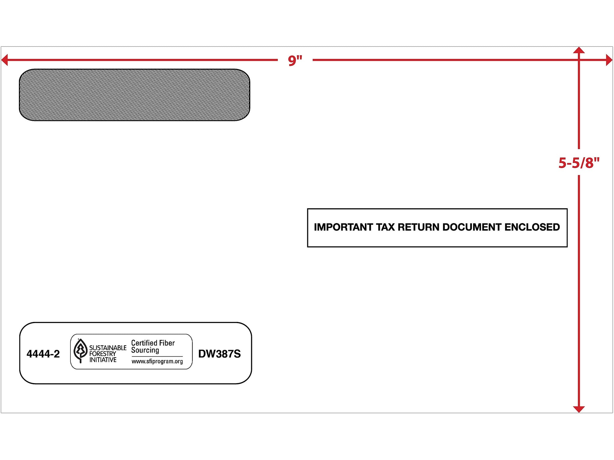 ComplyRight Self Seal Security Tinted Double-Window Tax Envelopes, 5 5/8