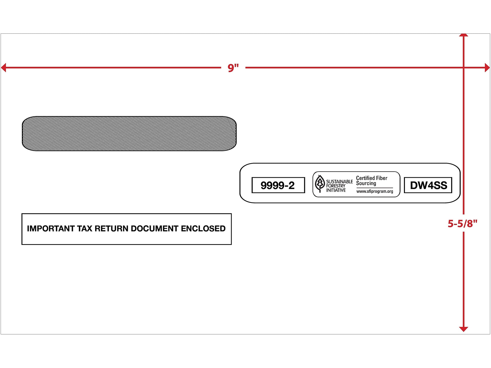 ComplyRight Self Seal Security Tinted Double-Window Tax Envelopes, 5 5/8
