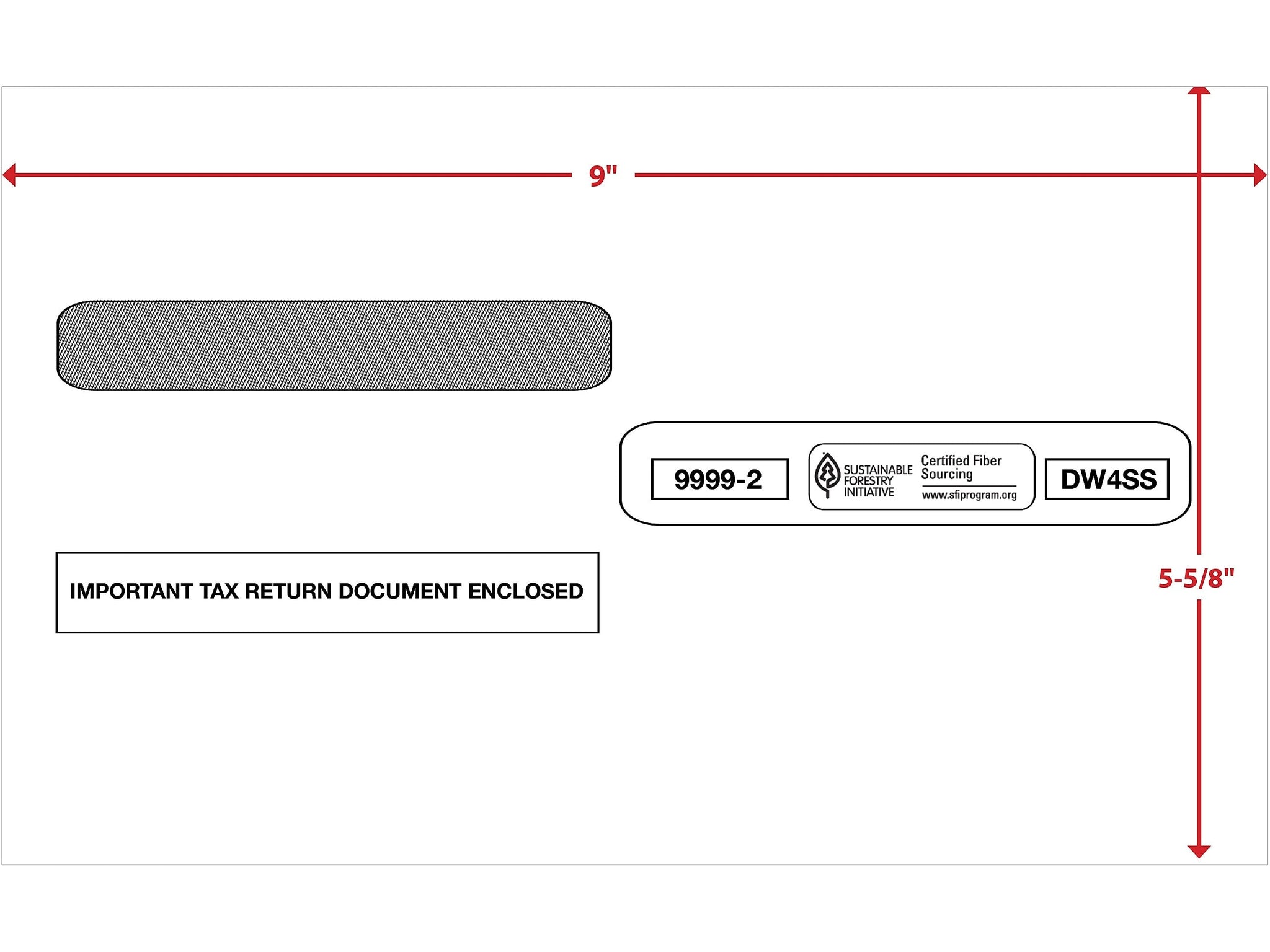 ComplyRight Self Seal Security Tinted Double-Window Tax Envelopes, 5 5/8
