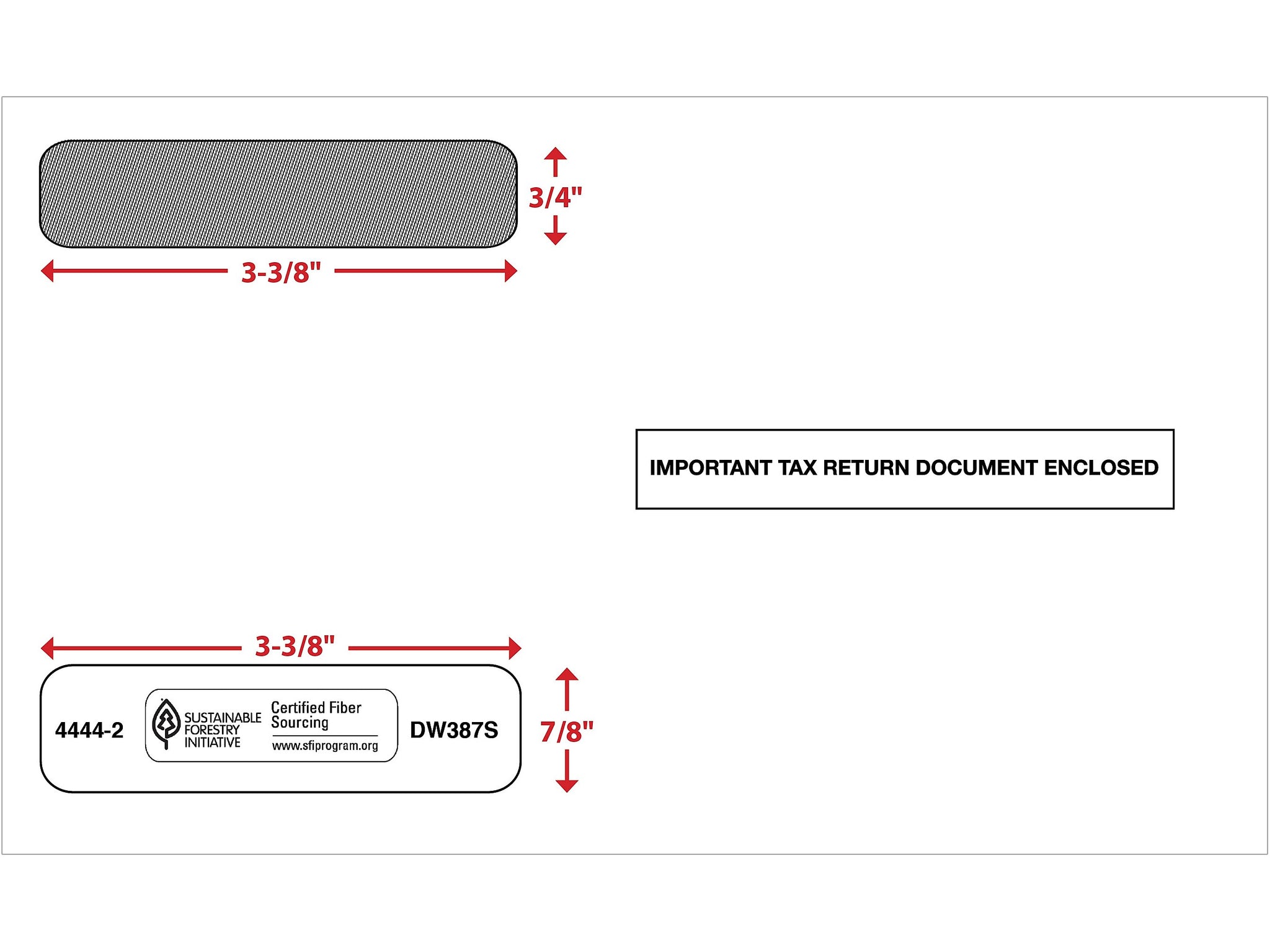 ComplyRight Self Seal Security Tinted Double-Window Tax Envelopes, 5 5/8
