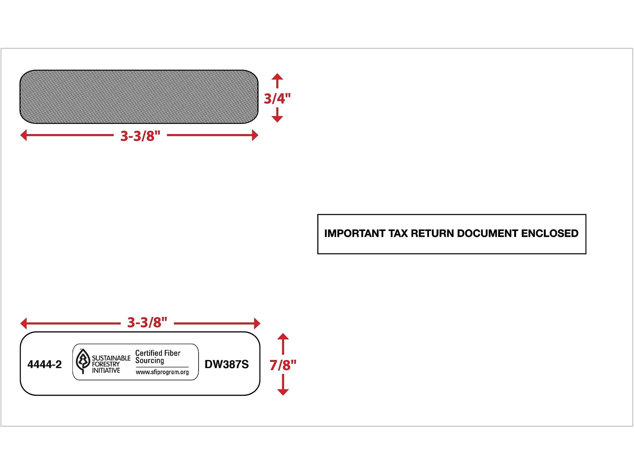 ComplyRight Self Seal Security Tinted Double-Window Tax Envelopes, 5 5/8