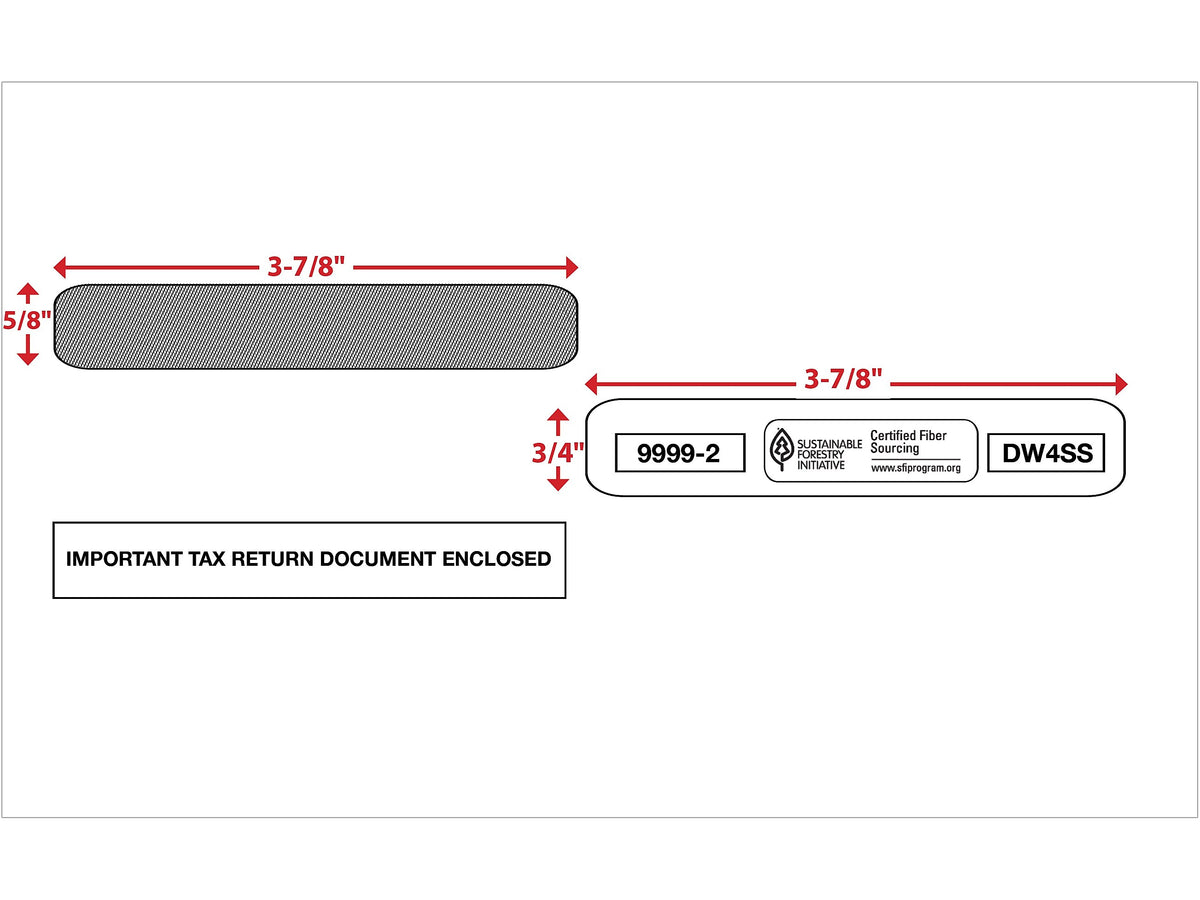 ComplyRight Self Seal Security Tinted Double-Window Tax Envelopes, 5 5/8" x 9", 50/Pack