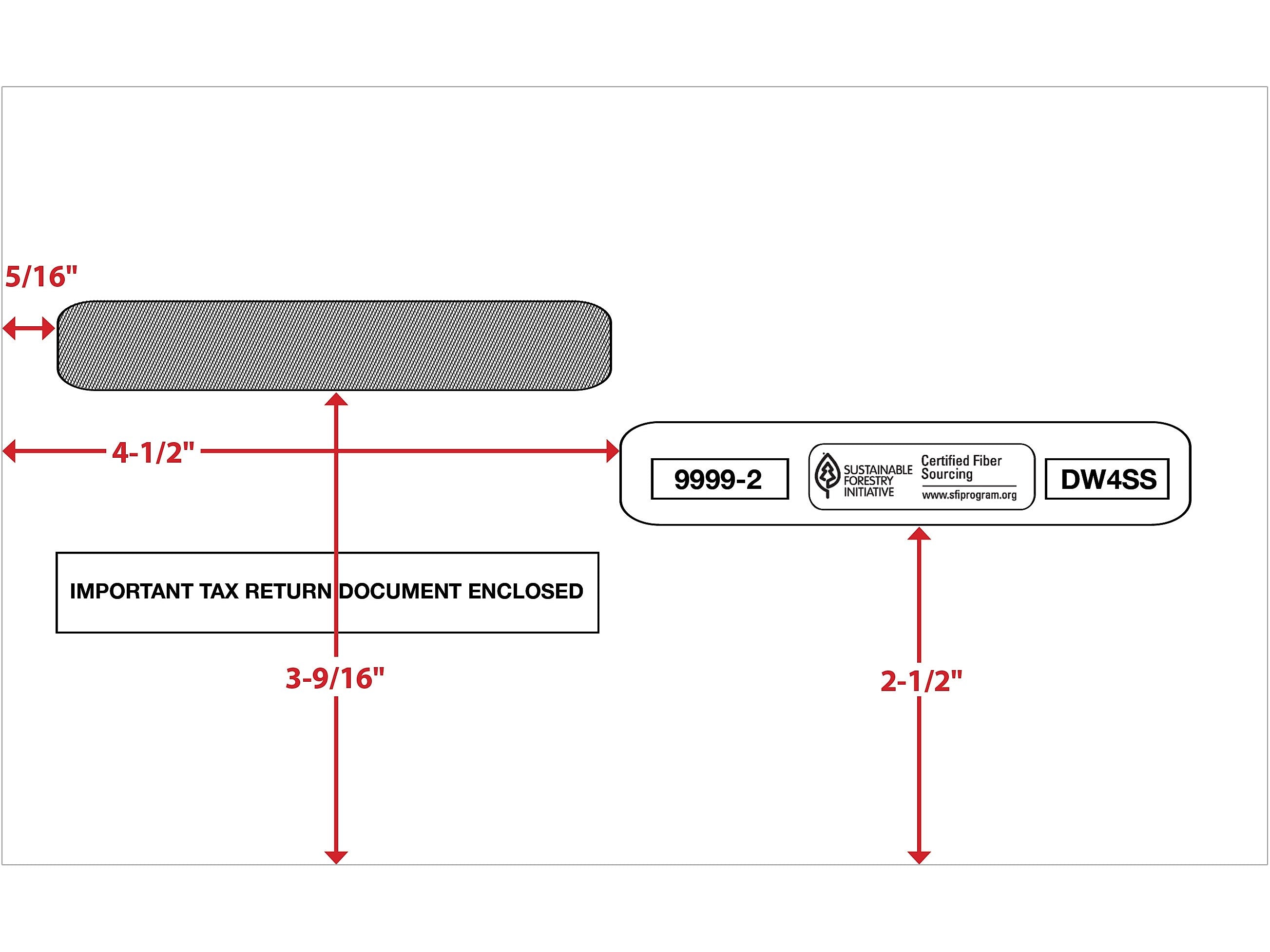 ComplyRight Self Seal Security Tinted Double-Window Tax Envelopes, 5 5/8