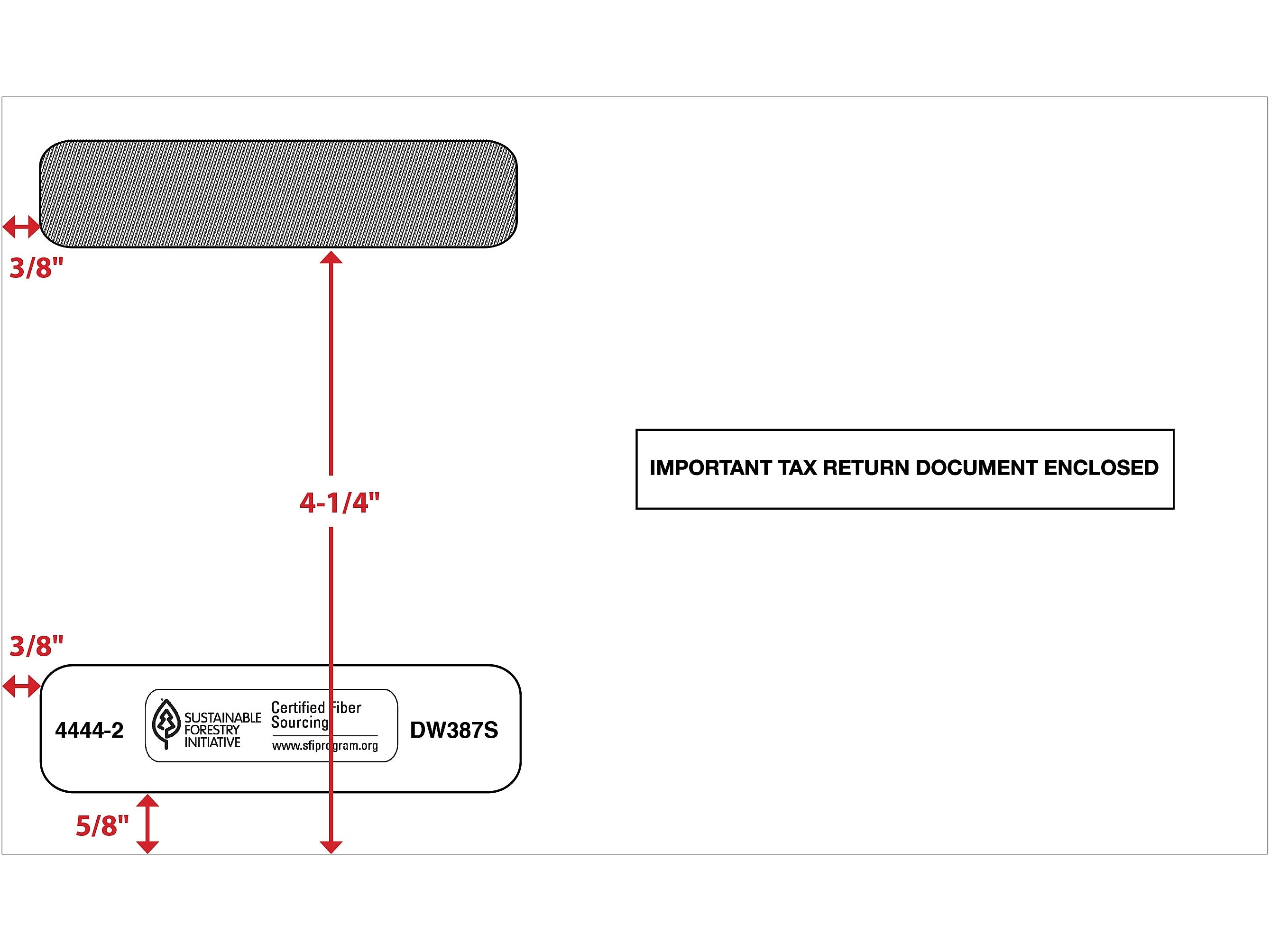 ComplyRight Self Seal Security Tinted Double-Window Tax Envelopes, 5 5/8