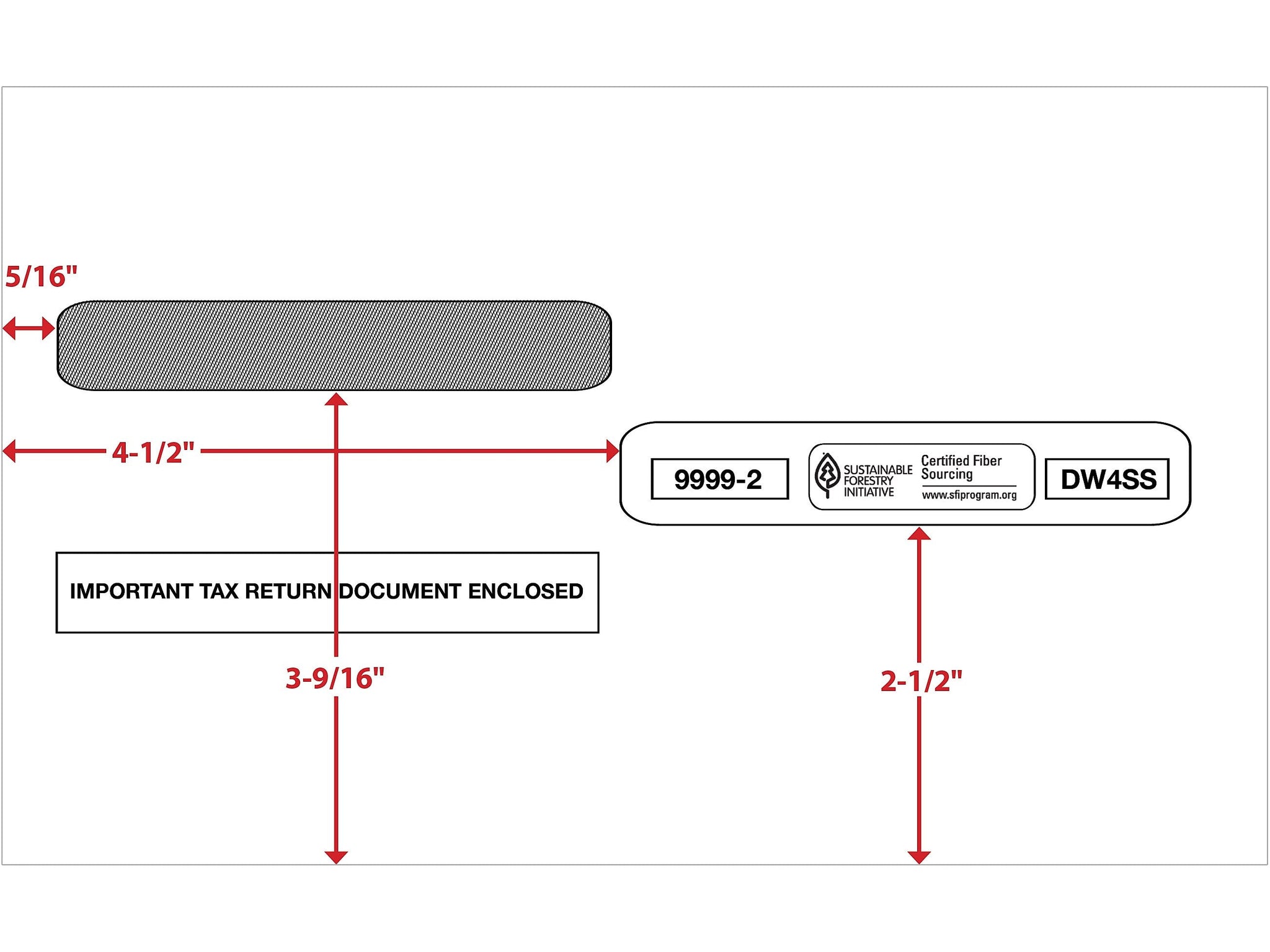 ComplyRight Self Seal Security Tinted Double-Window Tax Envelopes, 5 5/8