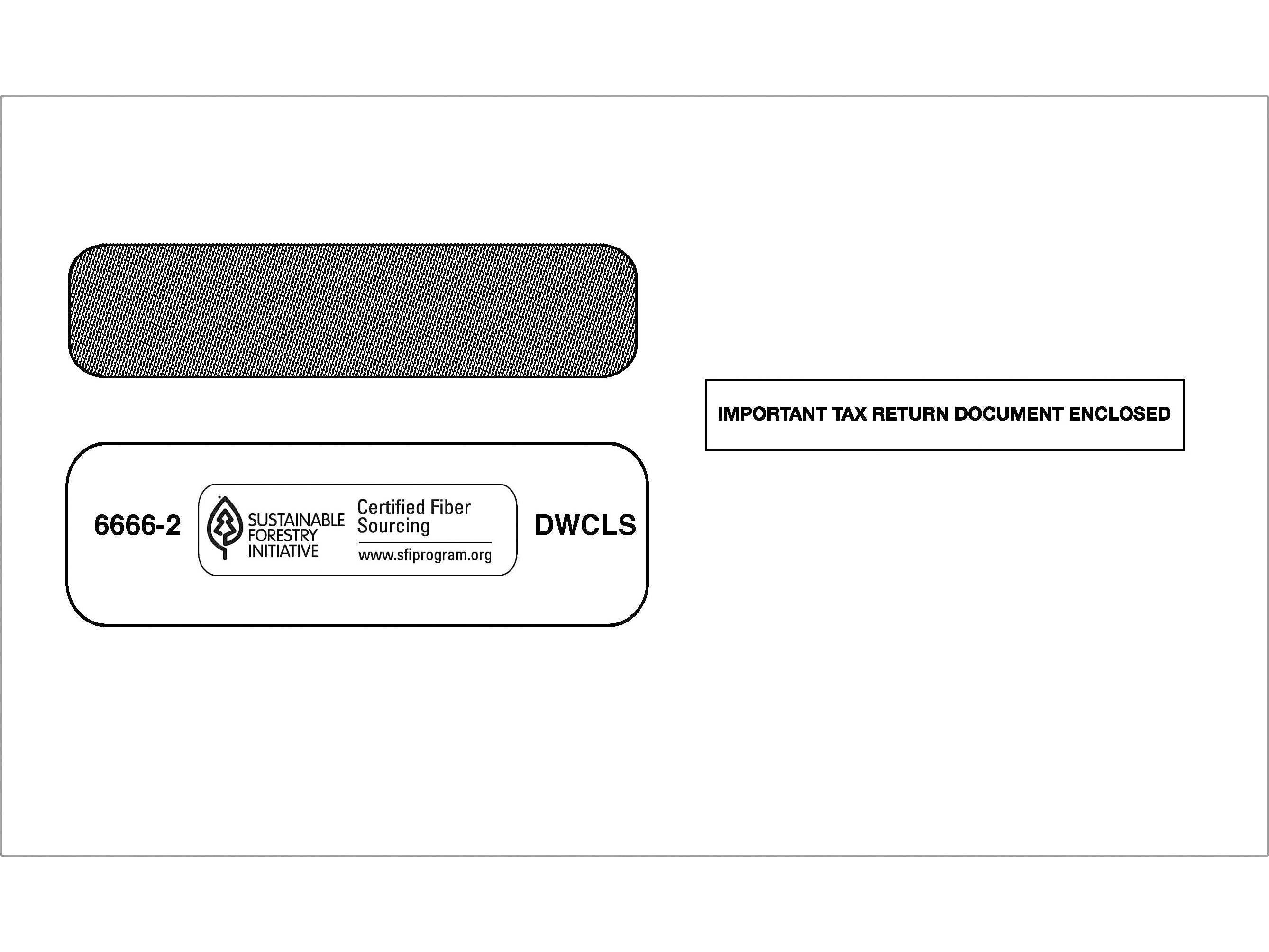 ComplyRight Self Seal Security Tinted Double-Window Tax Envelopes, 5 5/8" x 9.25", 25/Pack