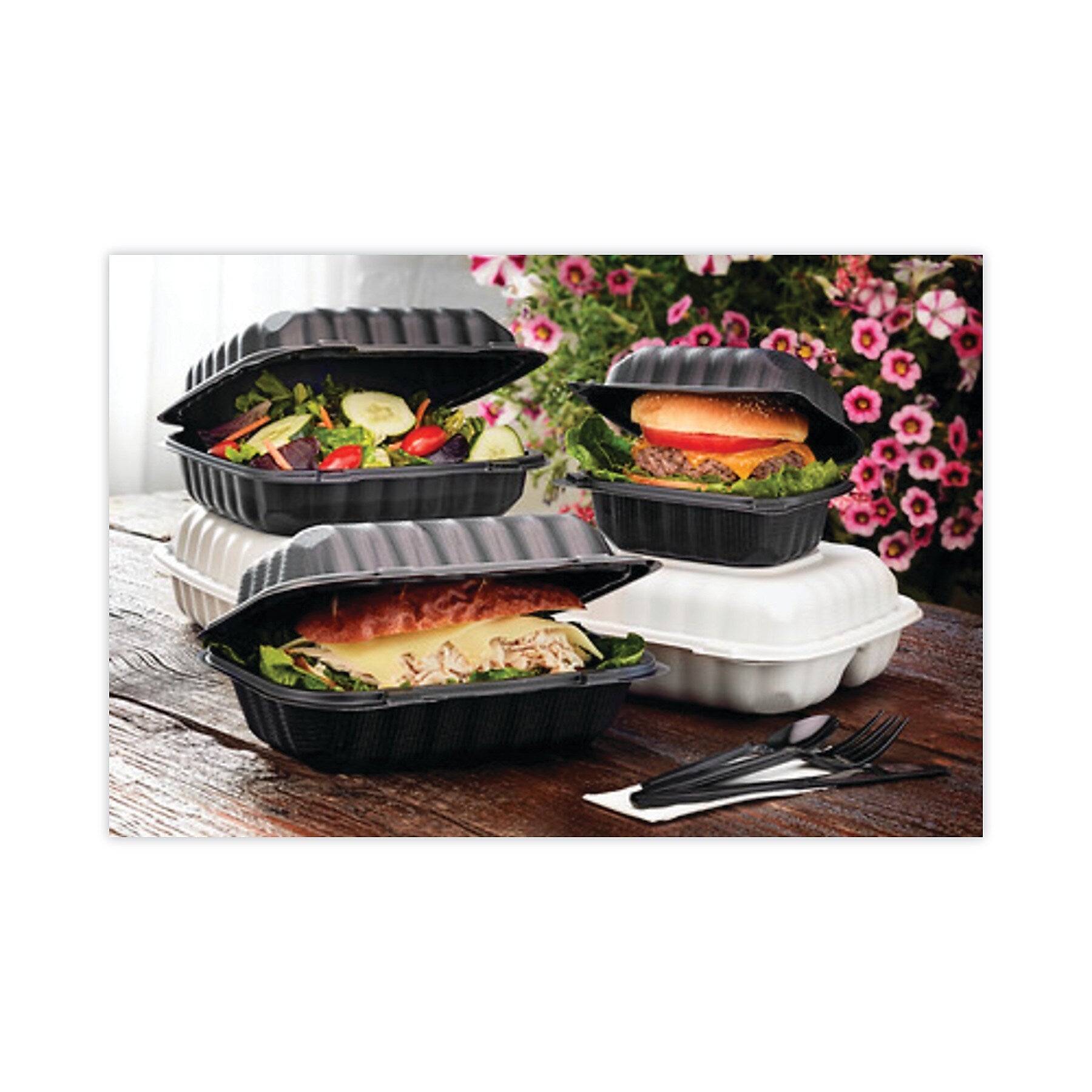 CONTAINER,HINGED,8X8,1,BK