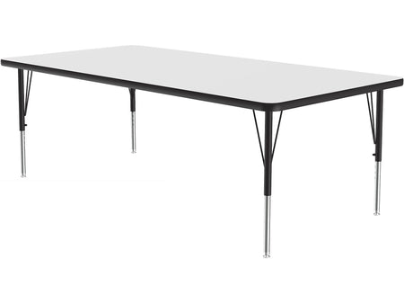 Correll Rectangular Activity Table, 60" x 36", Height-Adjustable, Frosty White/Black