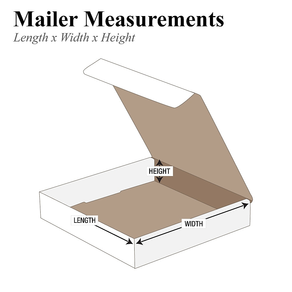 Corrugated Mailers, 8" x 8" x 3", White, 50/Bundle