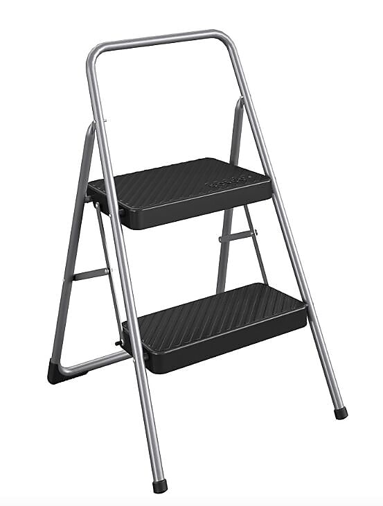 Cosco 2-Step Folding Steel Step Stool, 200 lb Capacity, 28.13
