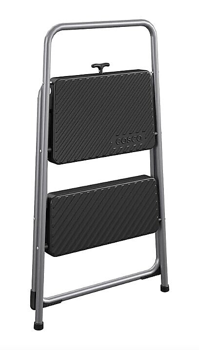 Cosco 2-Step Folding Steel Step Stool, 200 lb Capacity, 28.13