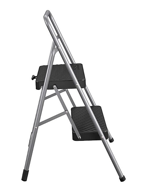 Cosco 2-Step Folding Steel Step Stool, 200 lb Capacity, 28.13