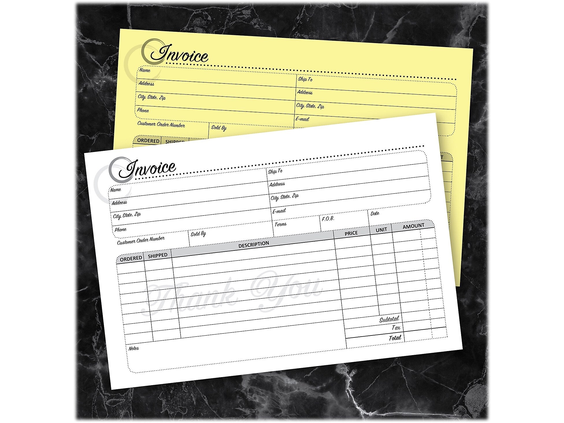 Cosco Artistic 2-Part Carbonless Invoices, 5.4