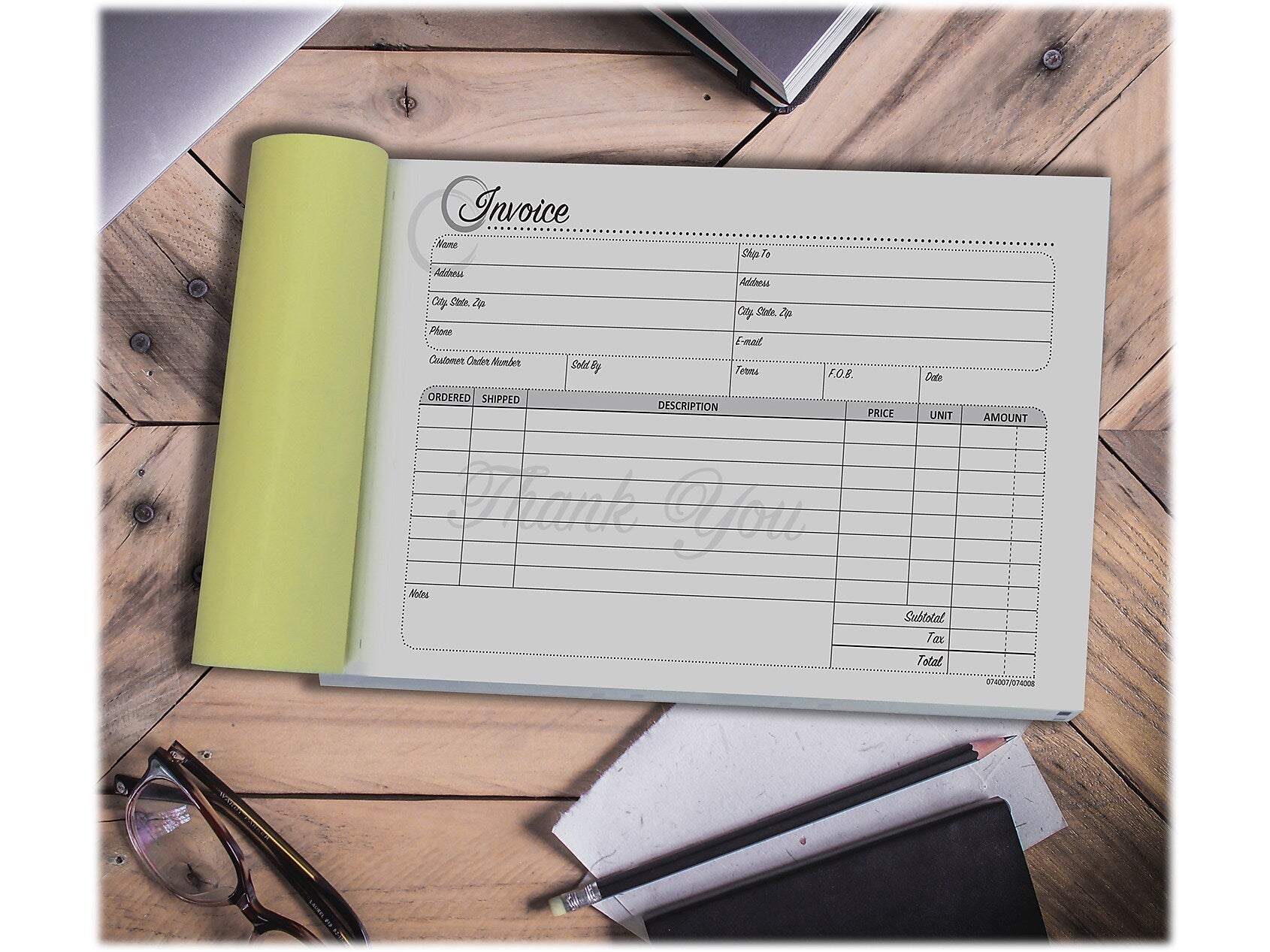 Cosco Artistic 2-Part Carbonless Invoices, 5.4