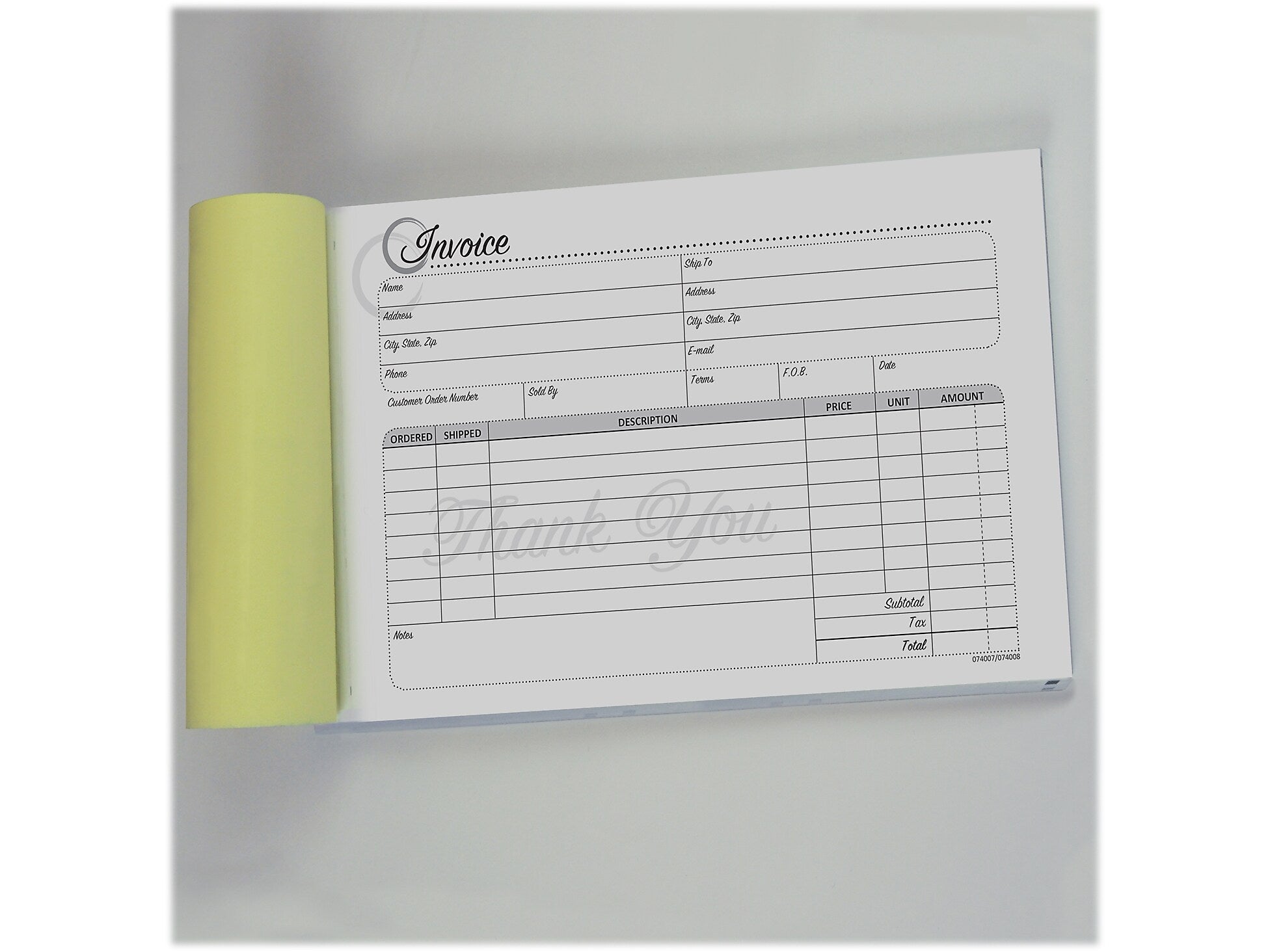 Cosco Artistic 2-Part Carbonless Invoices, 5.4