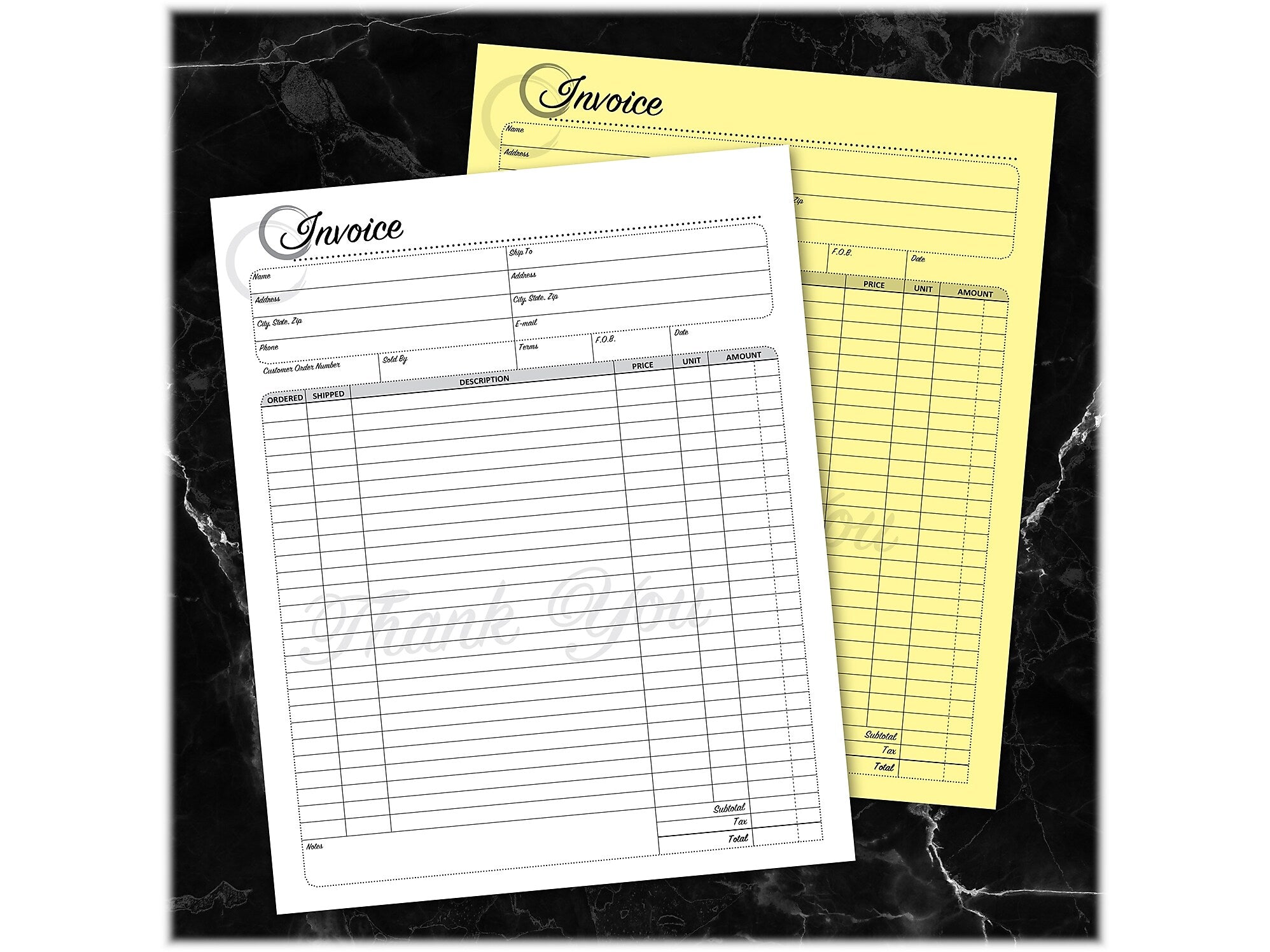 Cosco Artistic 2-Part Carbonless Invoices, 8.5