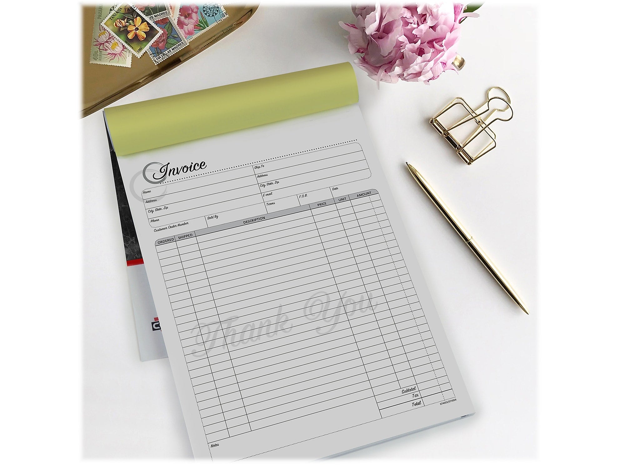 Cosco Artistic 2-Part Carbonless Invoices, 8.5