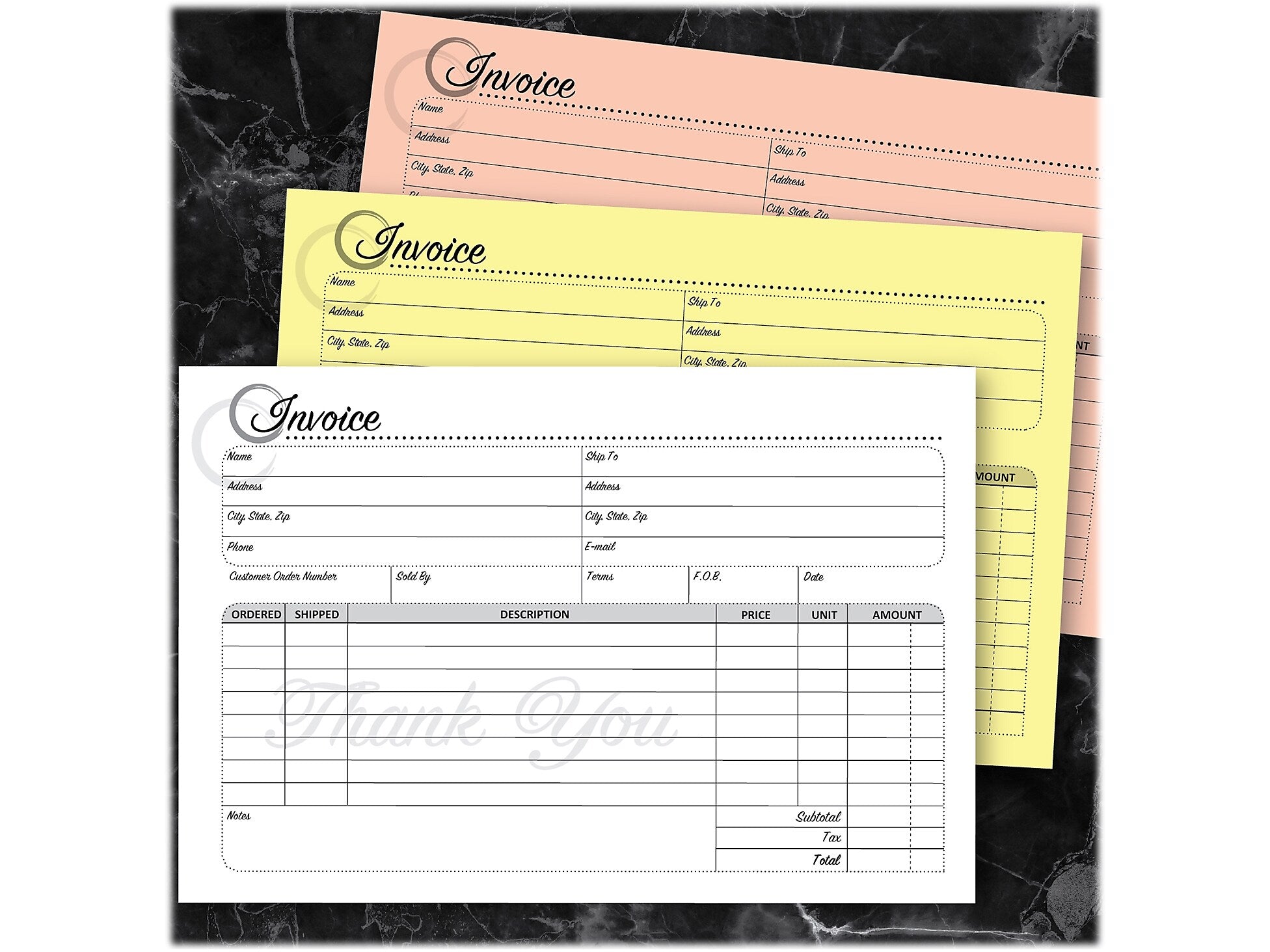 Cosco Artistic 3-Part Carbonless Invoices, 5.4
