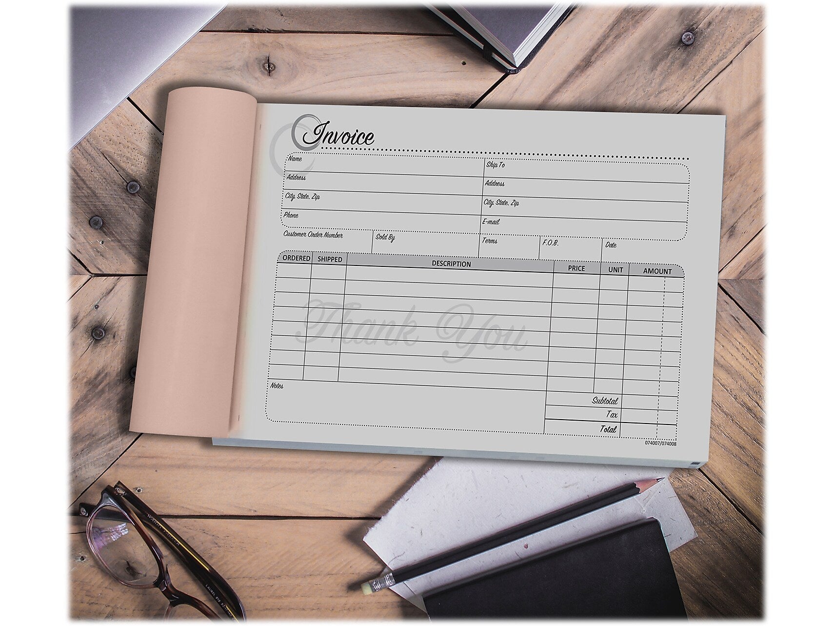 Cosco Artistic 3-Part Carbonless Invoices, 5.4