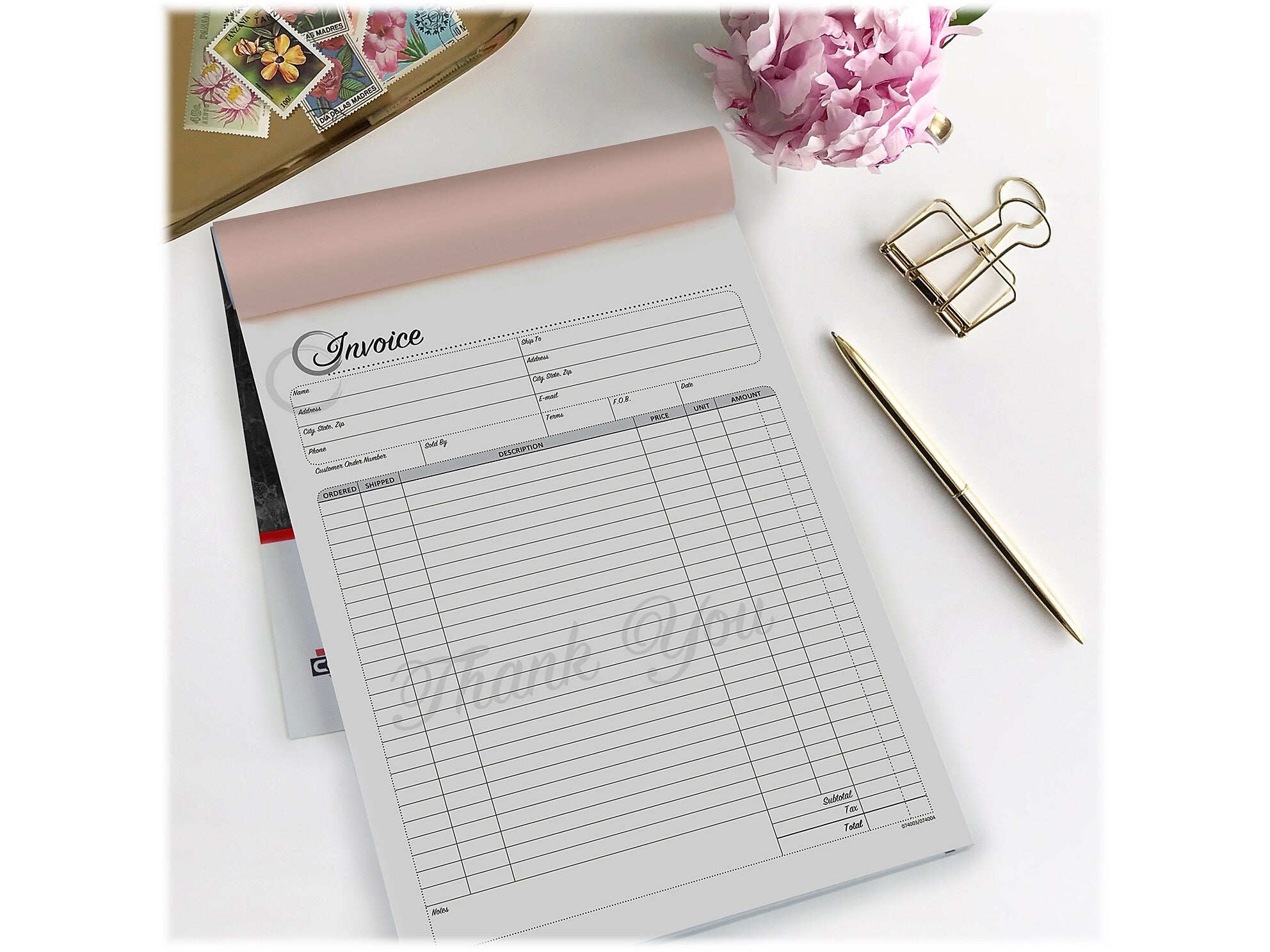 Cosco Artistic 3-Part Carbonless Invoices, 8.5