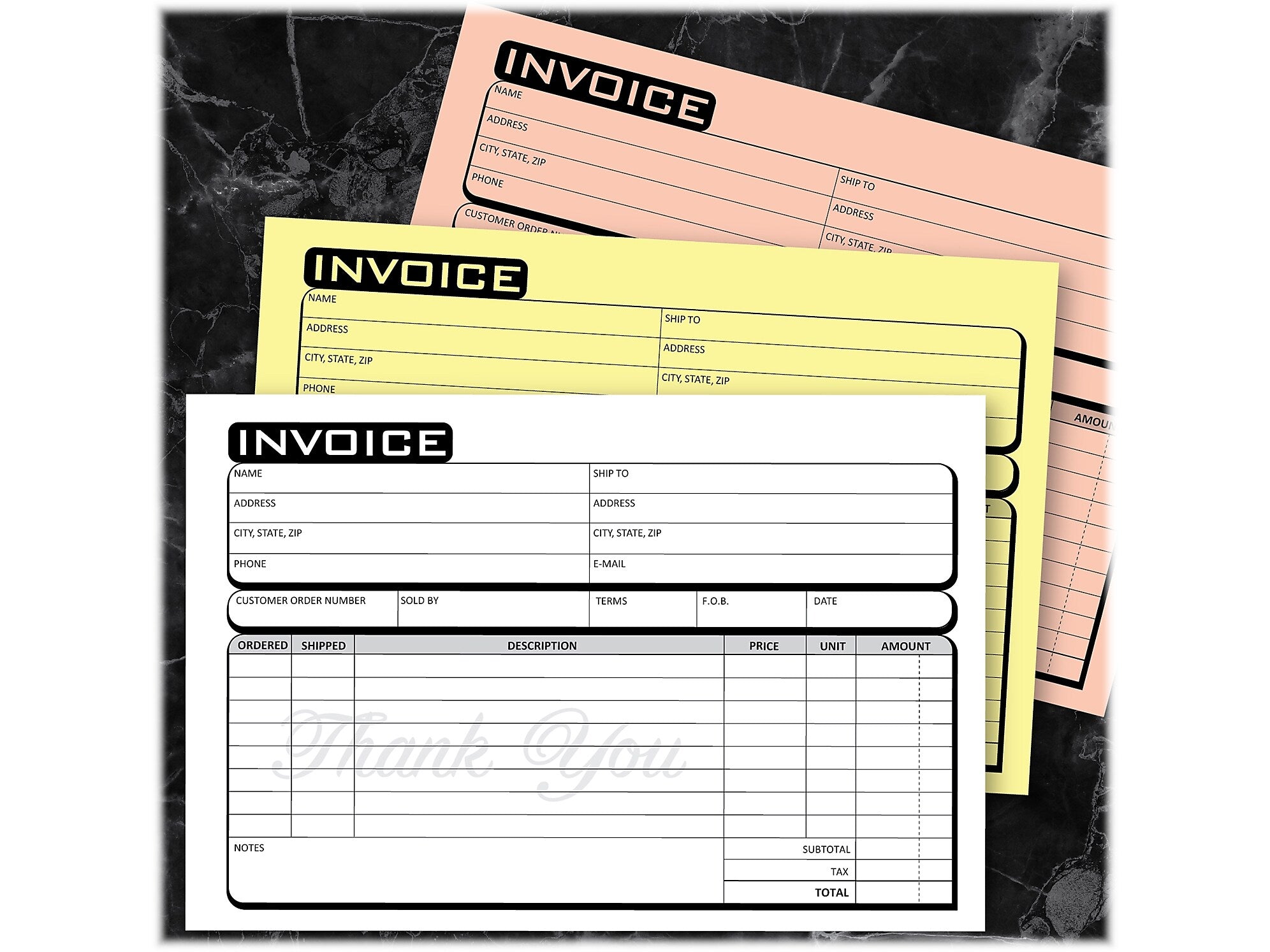 Cosco Business 3-Part Carbonless Invoices, 5.4