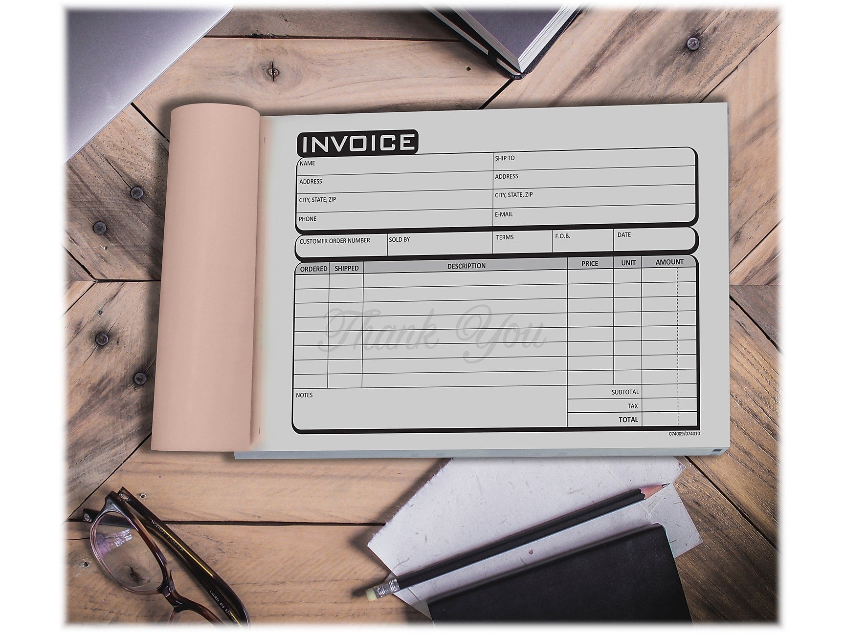 Cosco Business 3-Part Carbonless Invoices, 5.4
