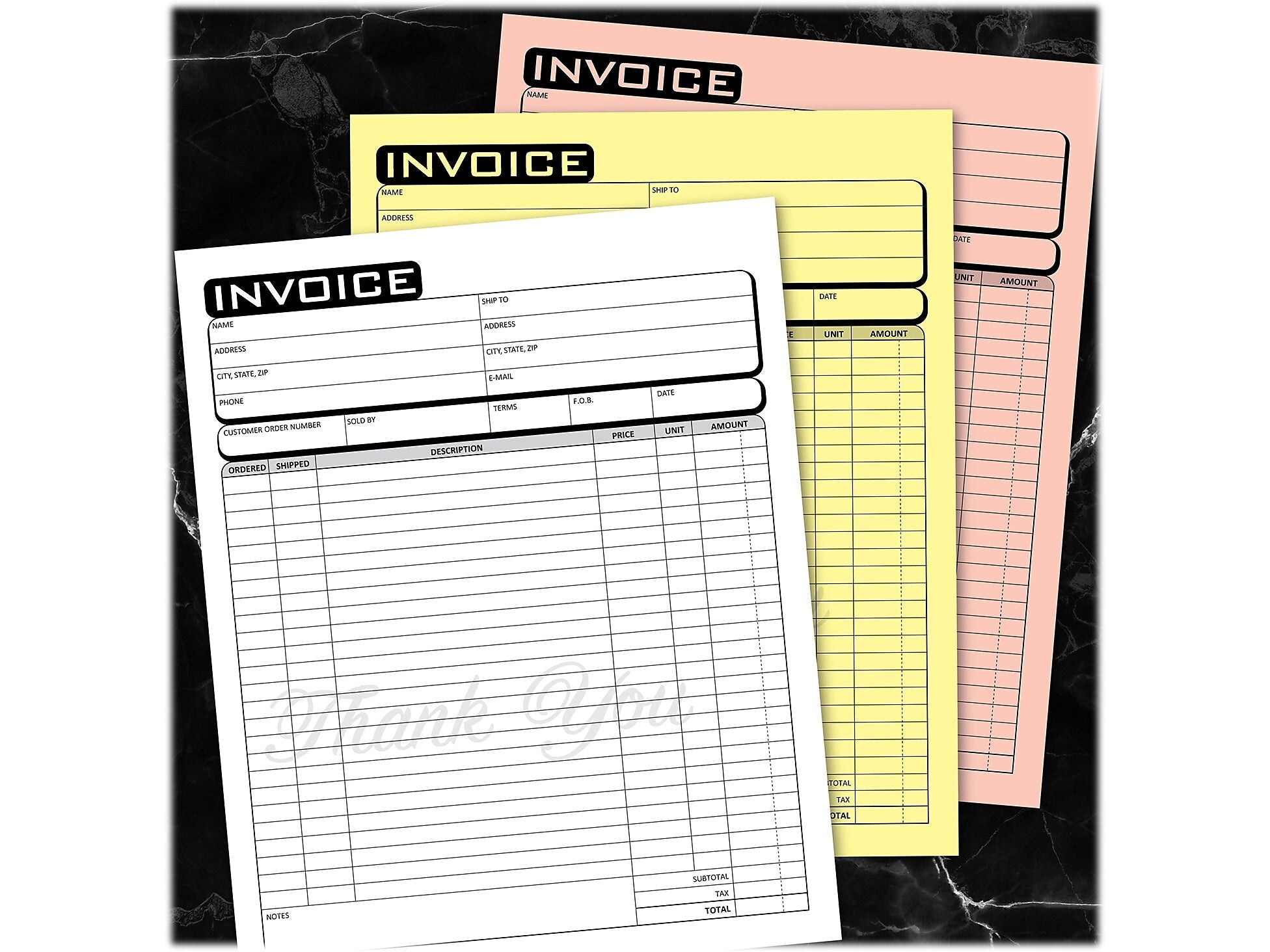 Cosco Business 3-Part Carbonless Invoices, 8.5
