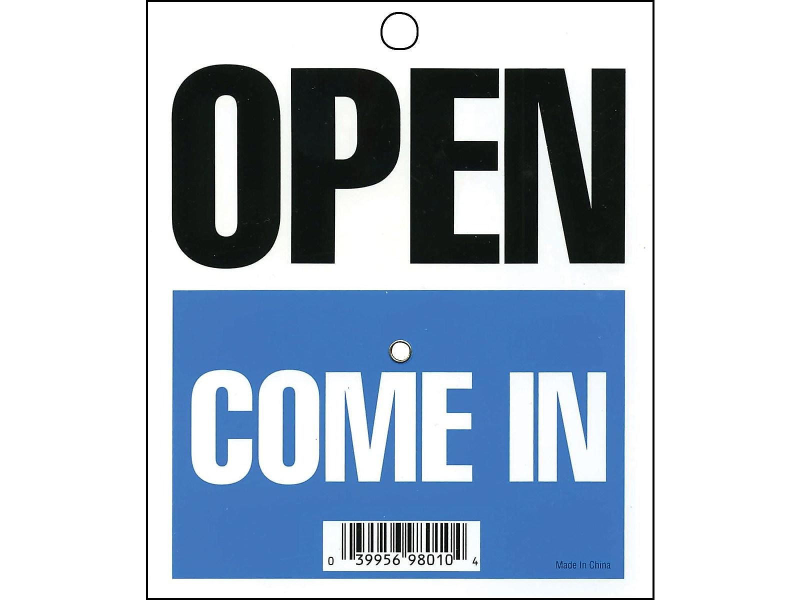 Cosco® Open/Come In/Will Return with Clock Indoor/Outdoor Door Sign, 5.25