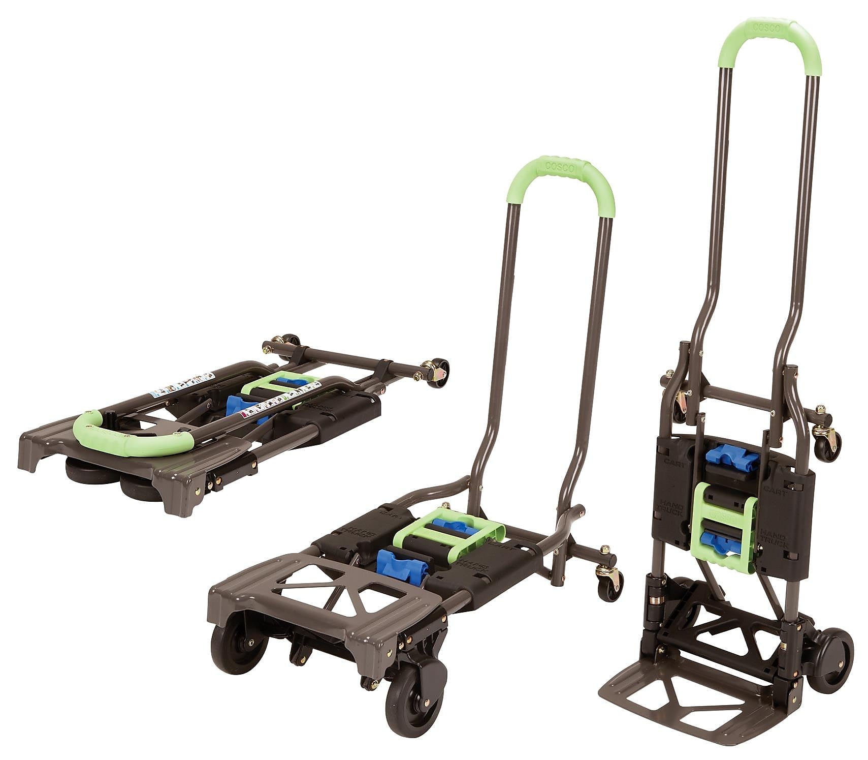 Cosco Shifter Multi-Position Folding Hand Truck and Cart, 300 lbs., Green/Black