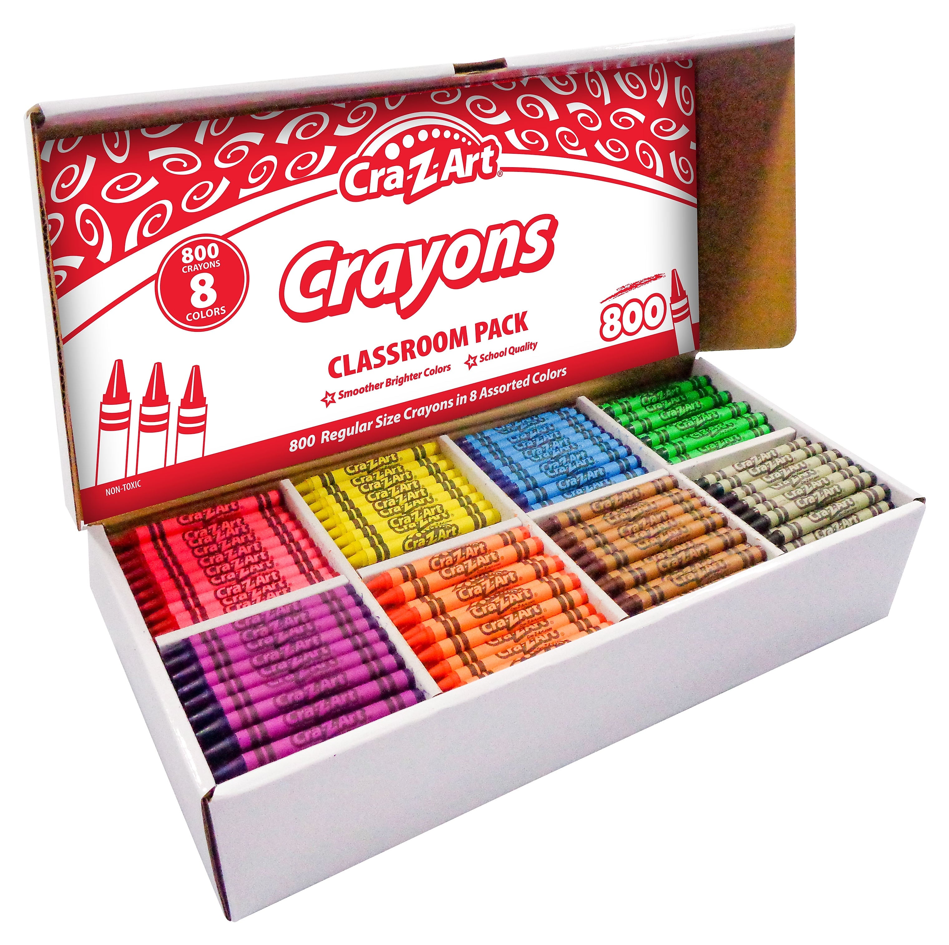 Cra-Z-Art Crayon Classroom Pack, Assorted Colors, 800/Pack