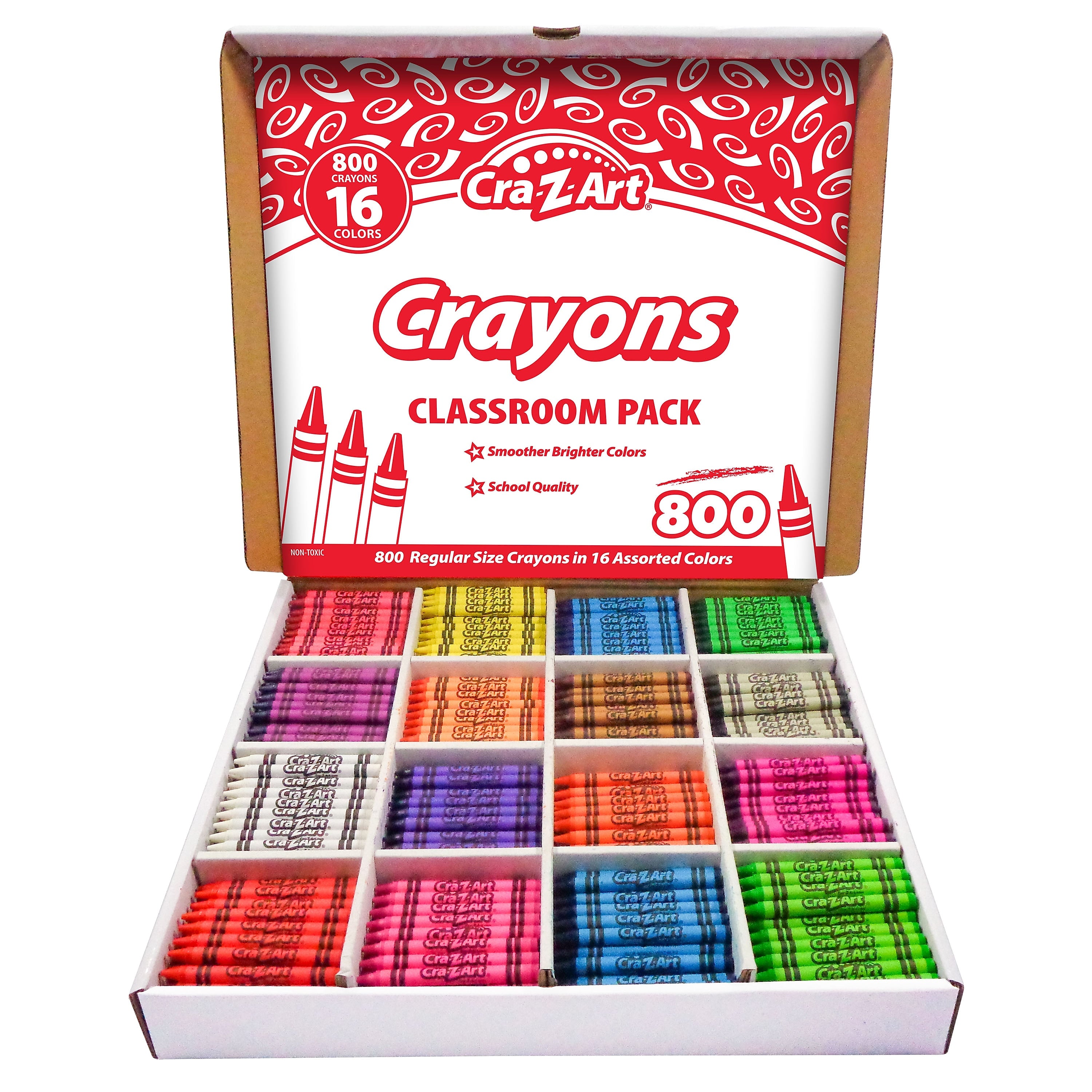 Cra-Z-Art Crayon Classroom Pack, Assorted Colors, 800/Pack