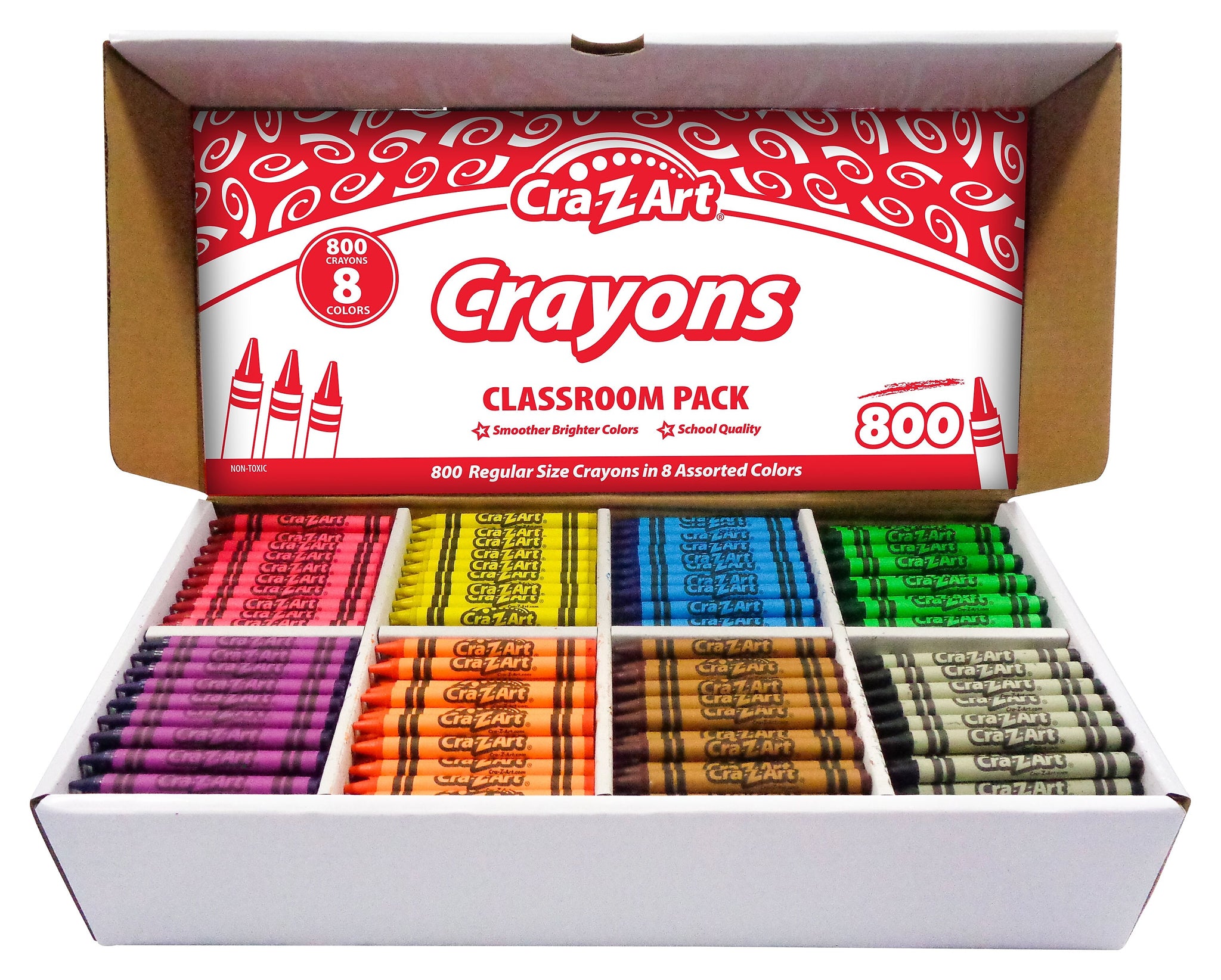 Cra-Z-Art Crayon Classroom Pack, Assorted Colors, 800/Pack