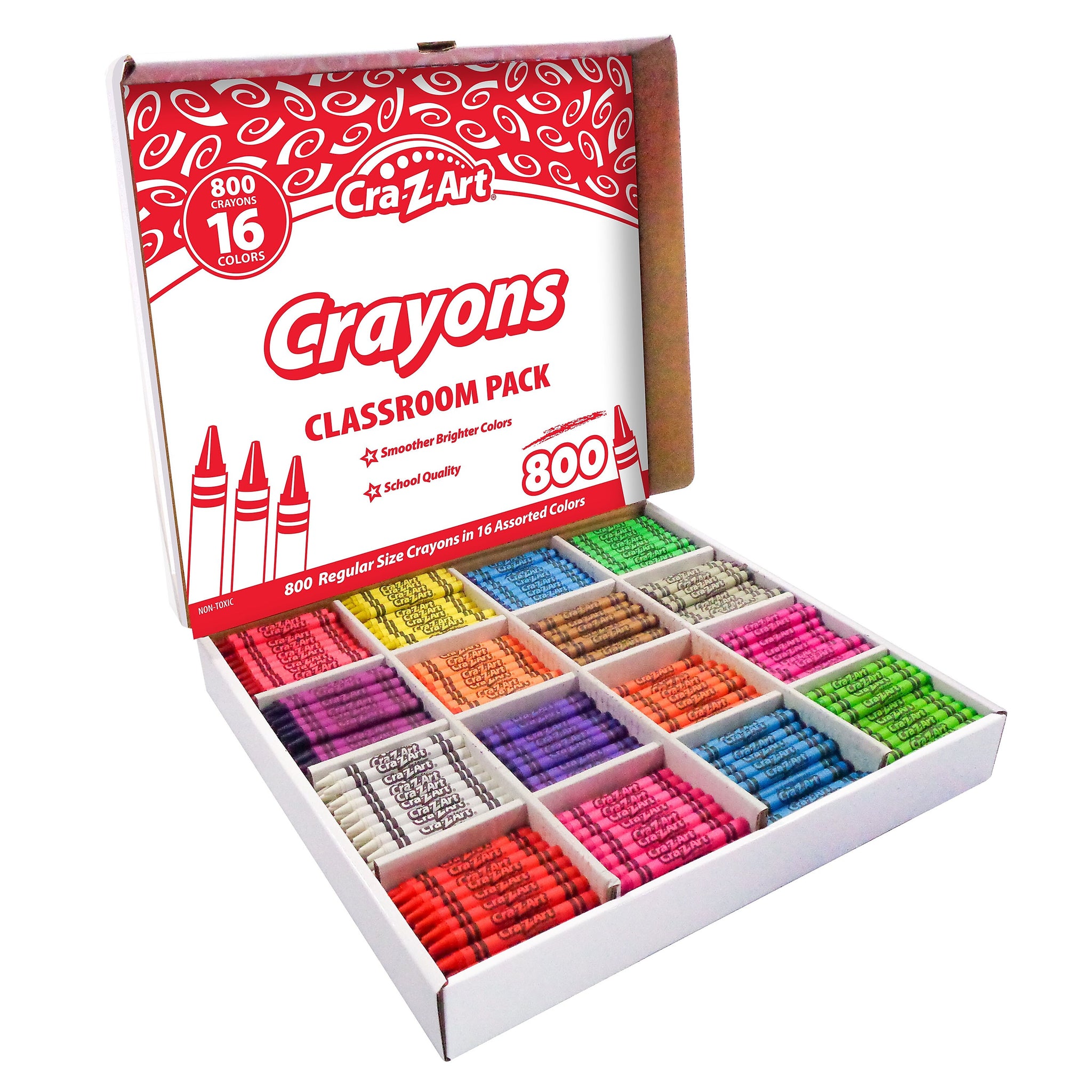 Cra-Z-Art Crayon Classroom Pack, Assorted Colors, 800/Pack