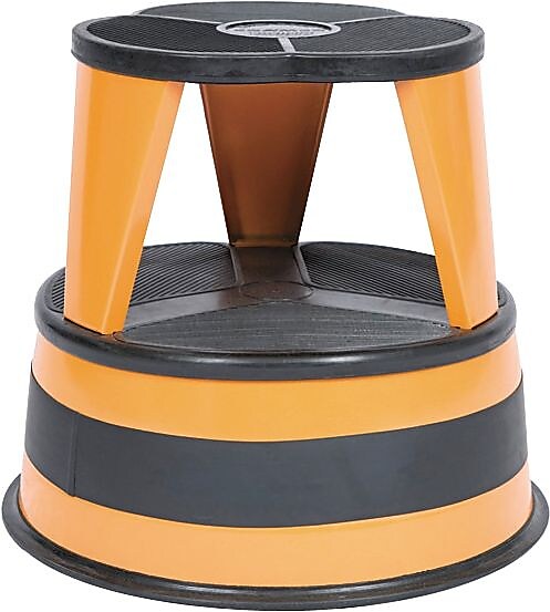 Cramer® 14"H x 15 5/8" Original Kik-Step Two-Step Steel Stool, Orange