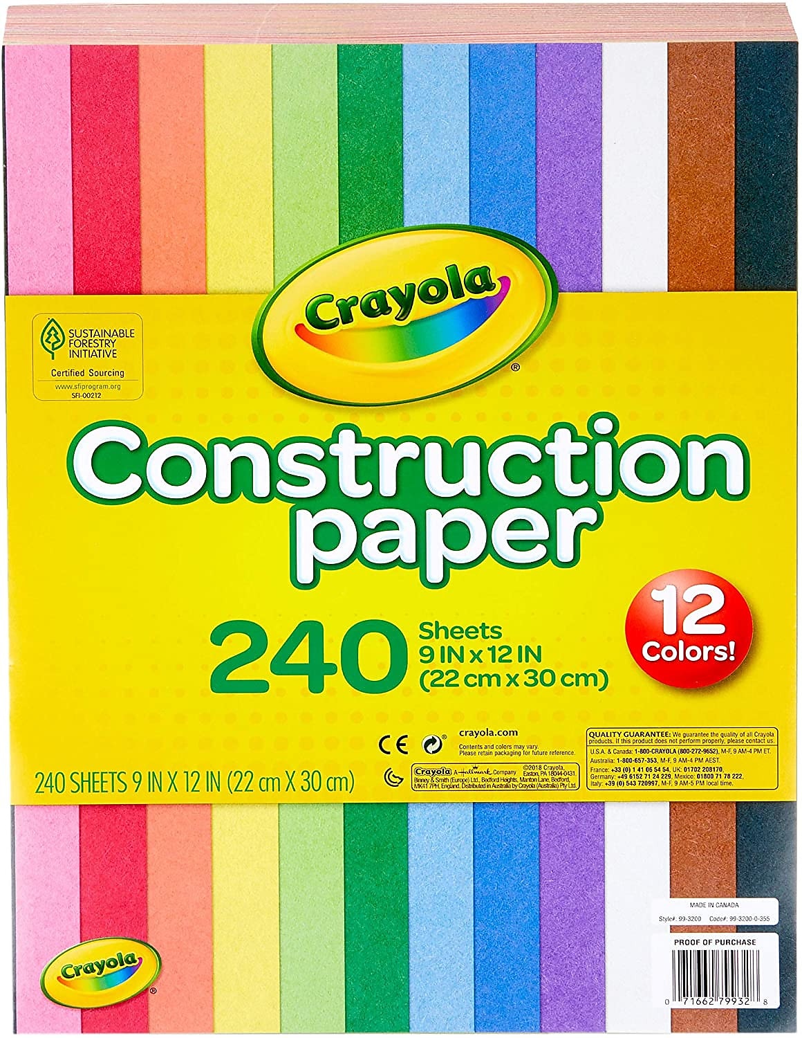 Crayola 12 Colors! Construction Paper, 12